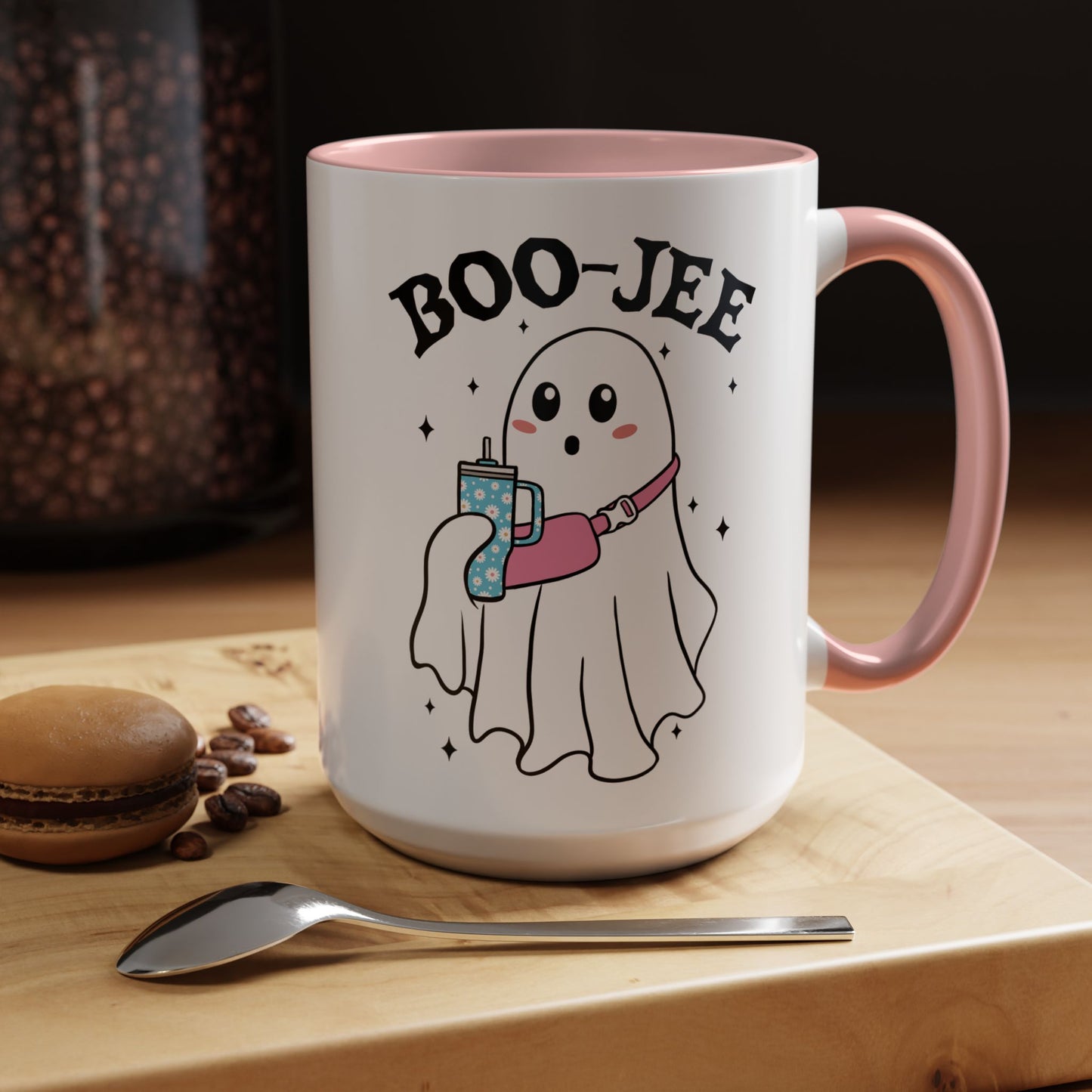 Boo-Jee Halloween Ghost Mug | 11oz and 15oz Ceramic Coffee Cup | Cute and Stylish Design