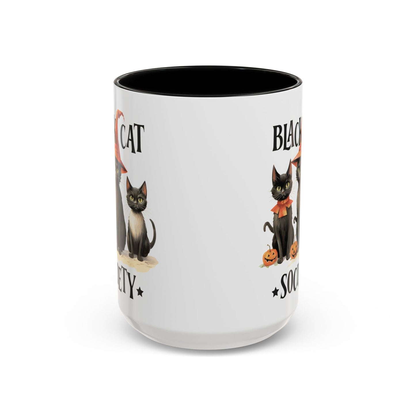 Black Cat Society Halloween Mug | Cute Black Cat Coffee Mug | Halloween Fall Drinkware | Witchy Cat Design