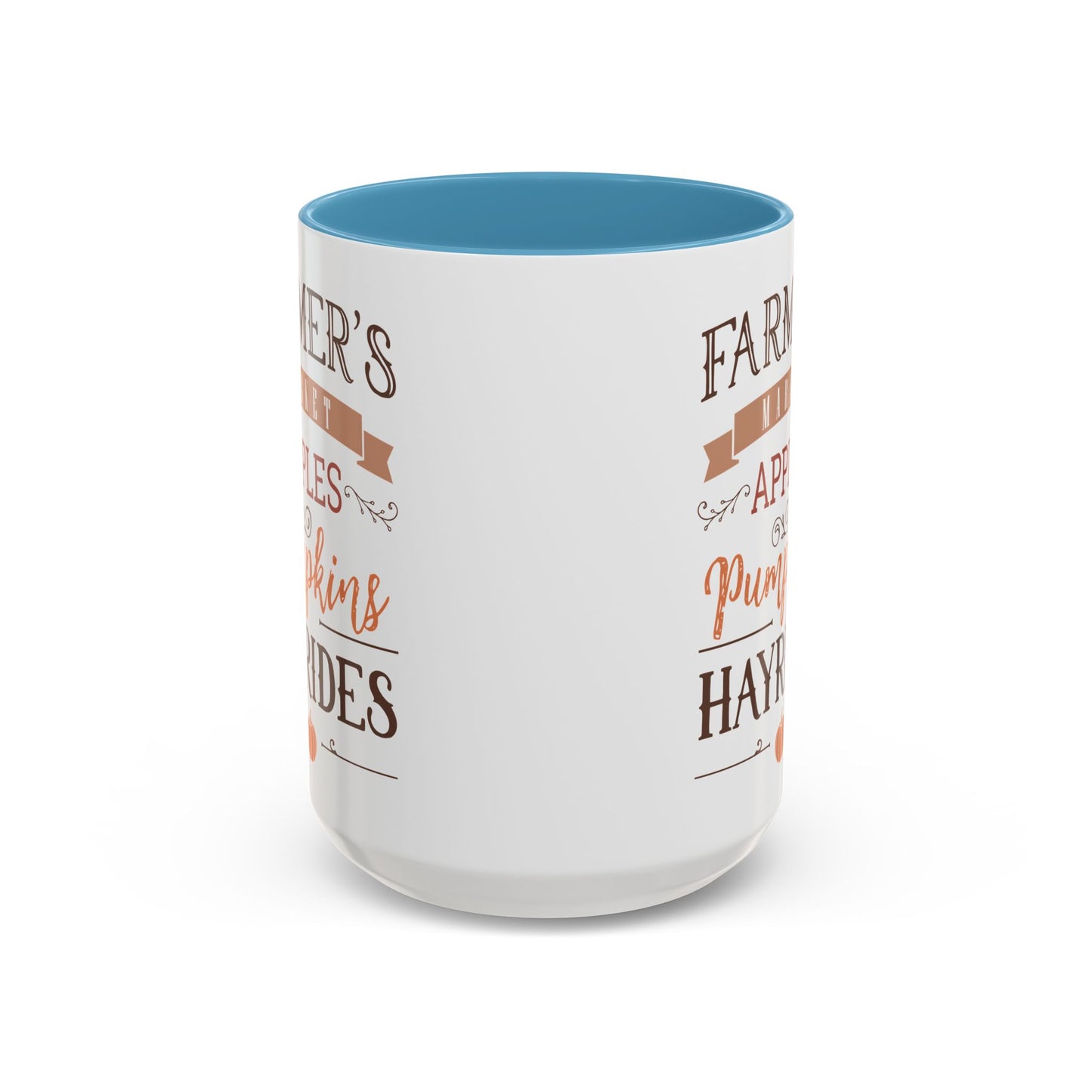 Farmers Market Fall Mug | 11oz and 15oz Ceramic Coffee Cup | Apples, Pumpkins, & Hayrides Autumn Design