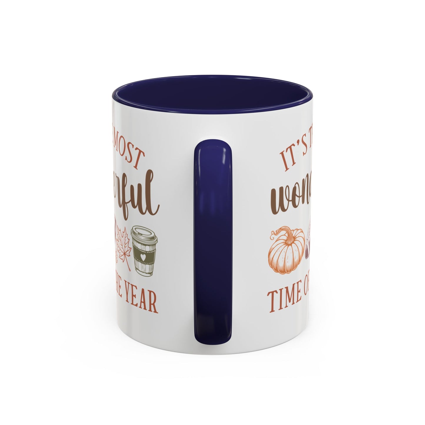 Most Wonderful Time of the Year Fall Mug | 11oz and 15oz Ceramic Coffee Cup | Autumn, Football & Pumpkin Design