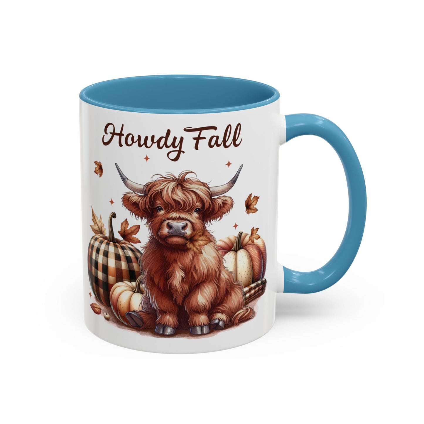 Howdy Fall Mug - Autumn Highland Cow Coffee Mug - White Ceramic Cup with Fall Design - Perfect Seasonal Fall Gift