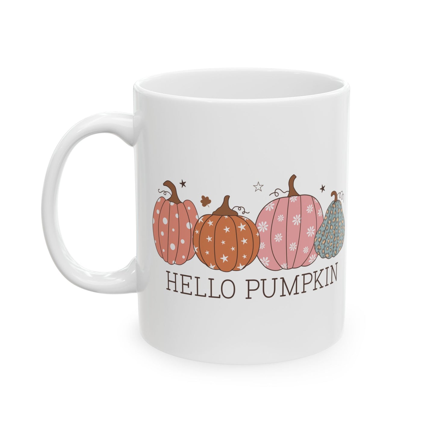 Hello Pumpkin Ceramic Mug - Cute Fall Pumpkin Design - Perfect for Autumn Lovers