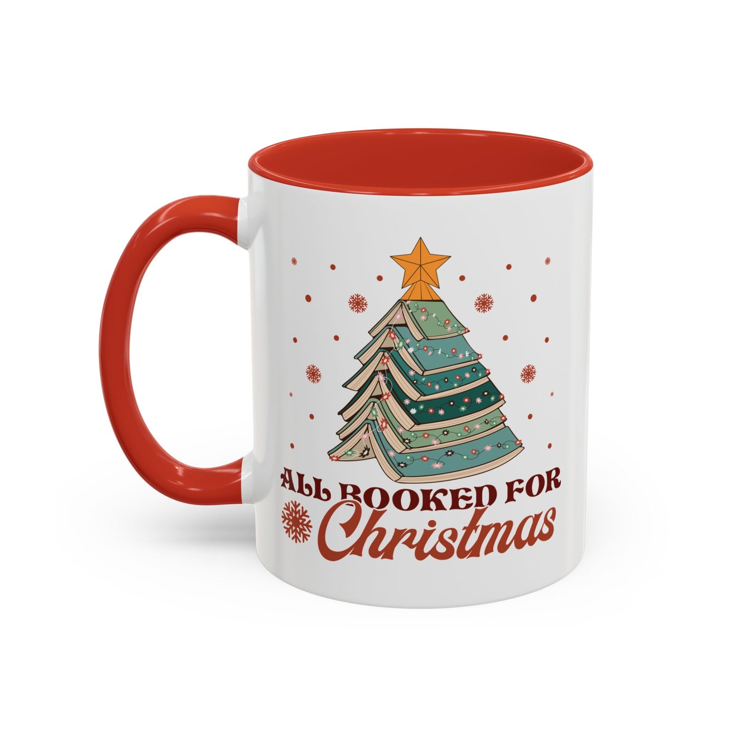 All Booked for Christmas Mug - Festive Book Lovers Christmas Tree Design - Perfect for Readers