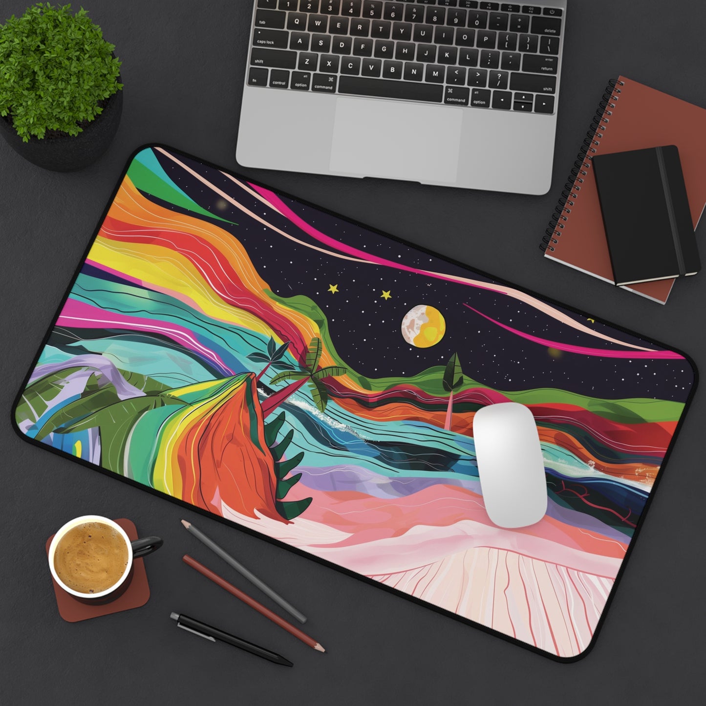 Colorful Landscape Desk Mat | Gaming Mouse Pad | Neoprene | Anti-Slip | 3 Sizes Available