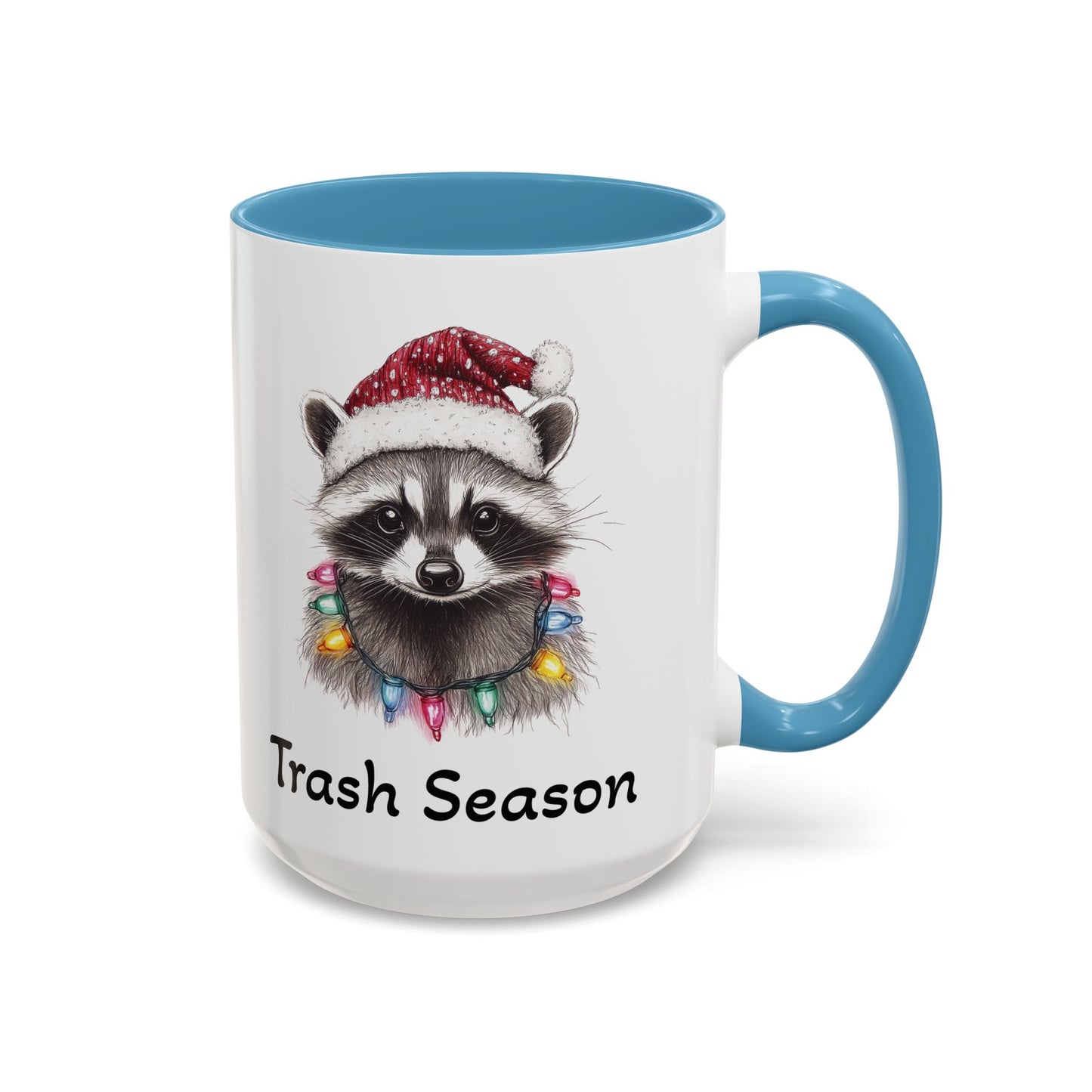 Trash Season Cute Racoon Ceramic Mug - Funny Christmas Raccoon Design - Perfect for Holiday Humor