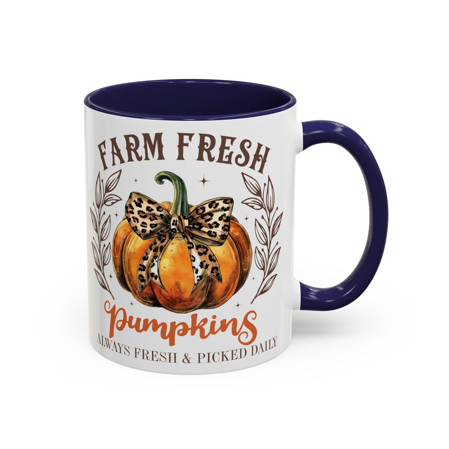 Farm Fresh Pumpkins Fall Mug | 11oz and 15oz Ceramic Coffee Cup | Rustic Autumn Pumpkin Design