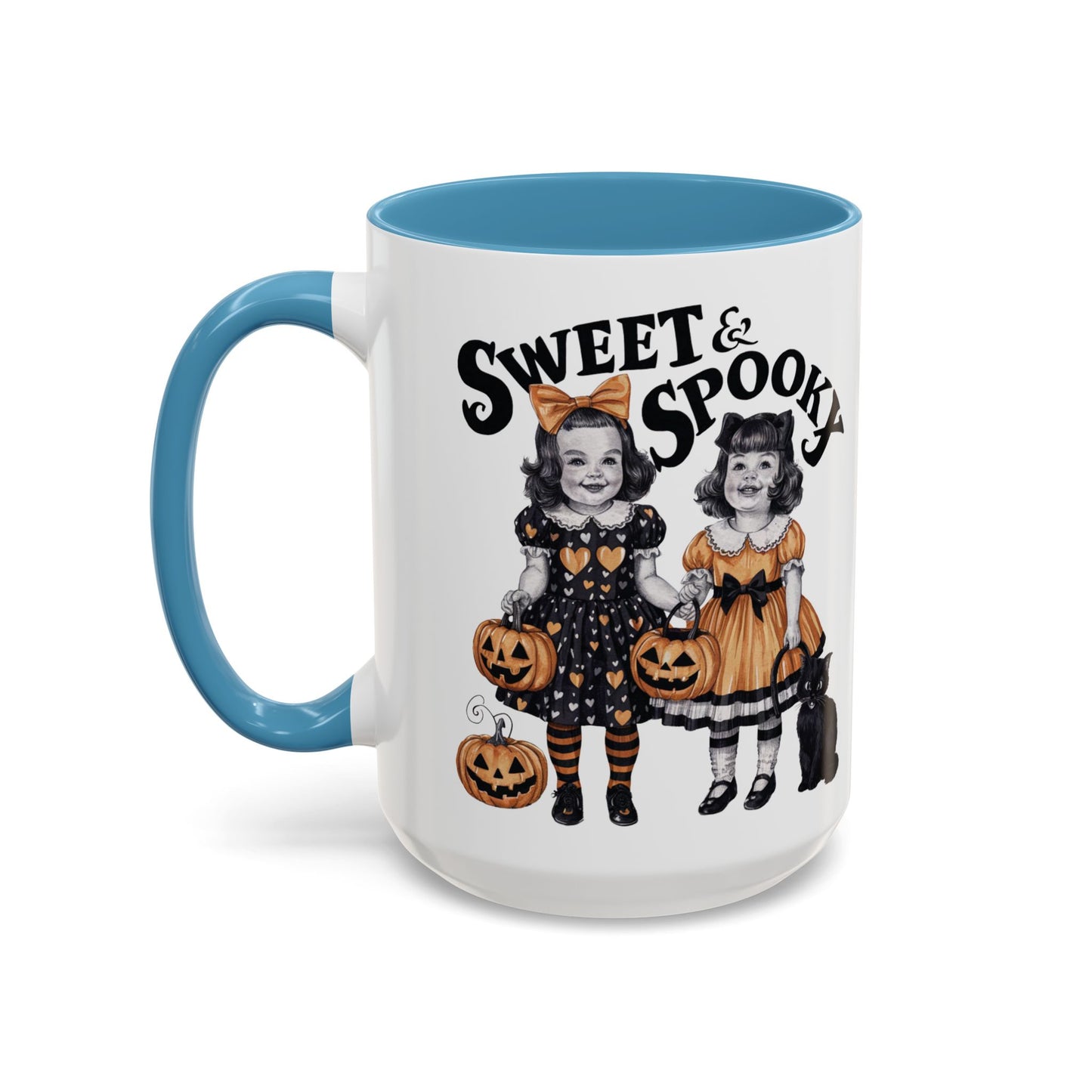 Sweet & Spooky Halloween Mug | Vintage Doll and Pumpkin Design | Cute Halloween Coffee Mug | Fall Drinkware | Trick or Treat Gift