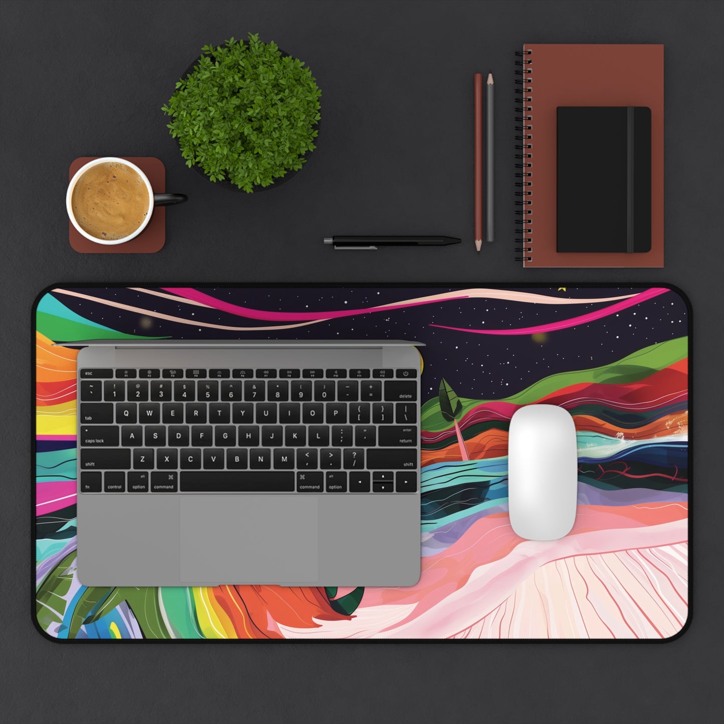 Colorful Landscape Desk Mat | Gaming Mouse Pad | Neoprene | Anti-Slip | 3 Sizes Available