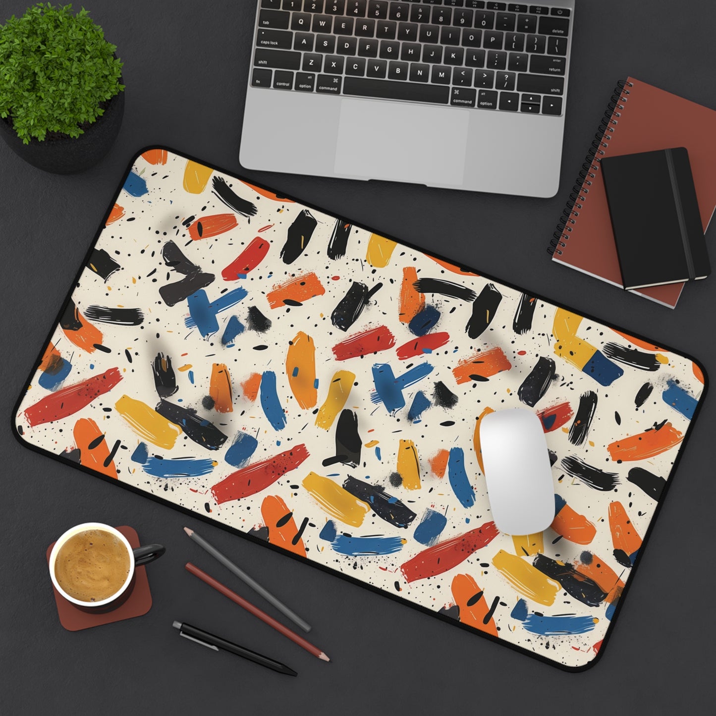 Abstract Brushstroke Desk Mat | Neoprene | Anti-Slip | 3 Sizes