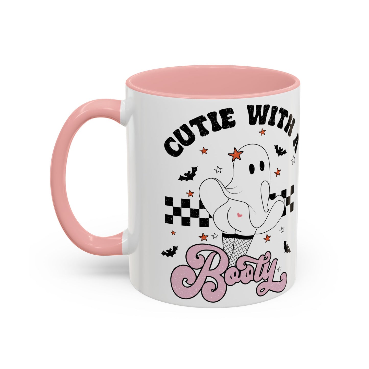 Cutie with a Booty Halloween Ghost Mug | 11oz and 15oz Ceramic Coffee Cup | Funny Halloween Design