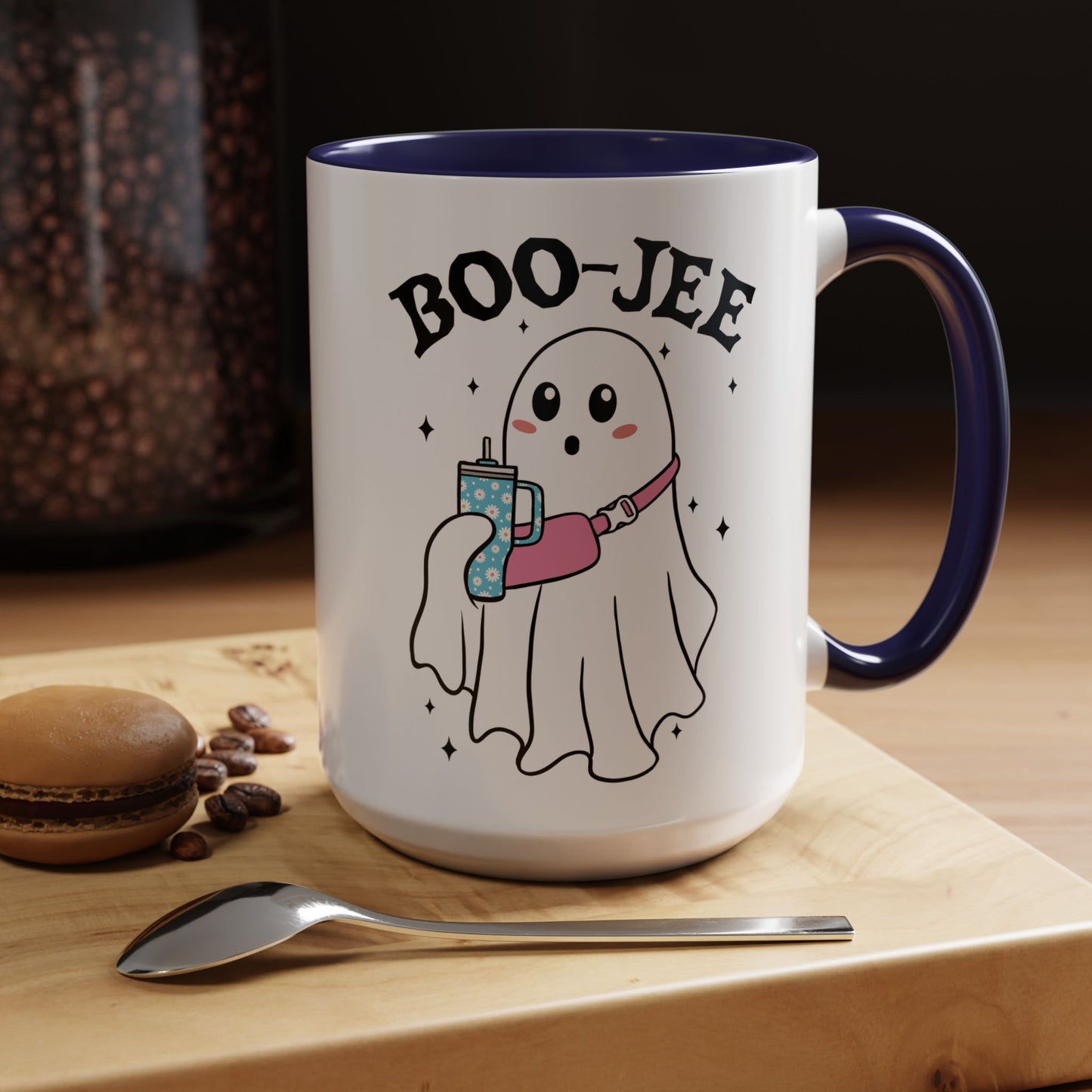 Boo-Jee Halloween Ghost Mug | 11oz and 15oz Ceramic Coffee Cup | Cute and Stylish Design