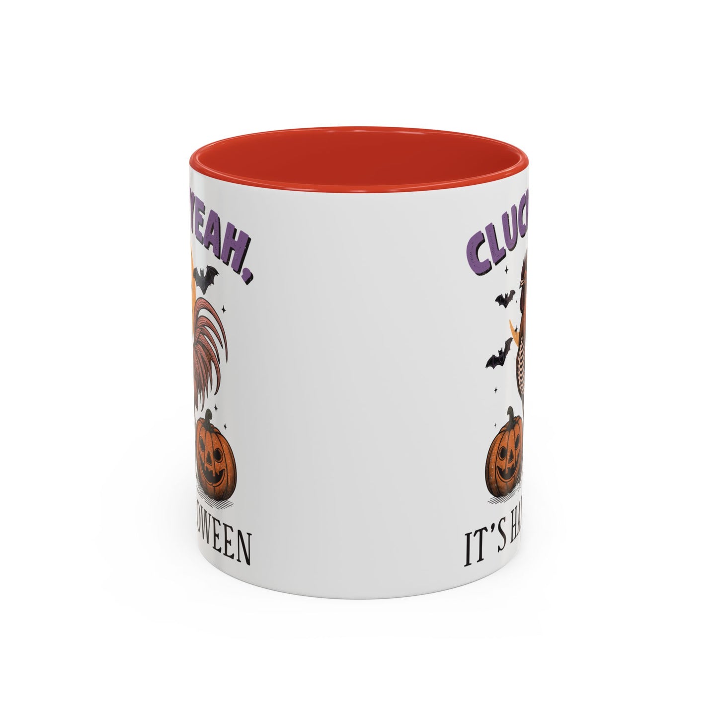 Cluck Yeah, It's Halloween Mug | Funny Rooster Halloween Coffee Cup | Spooky Chicken Design