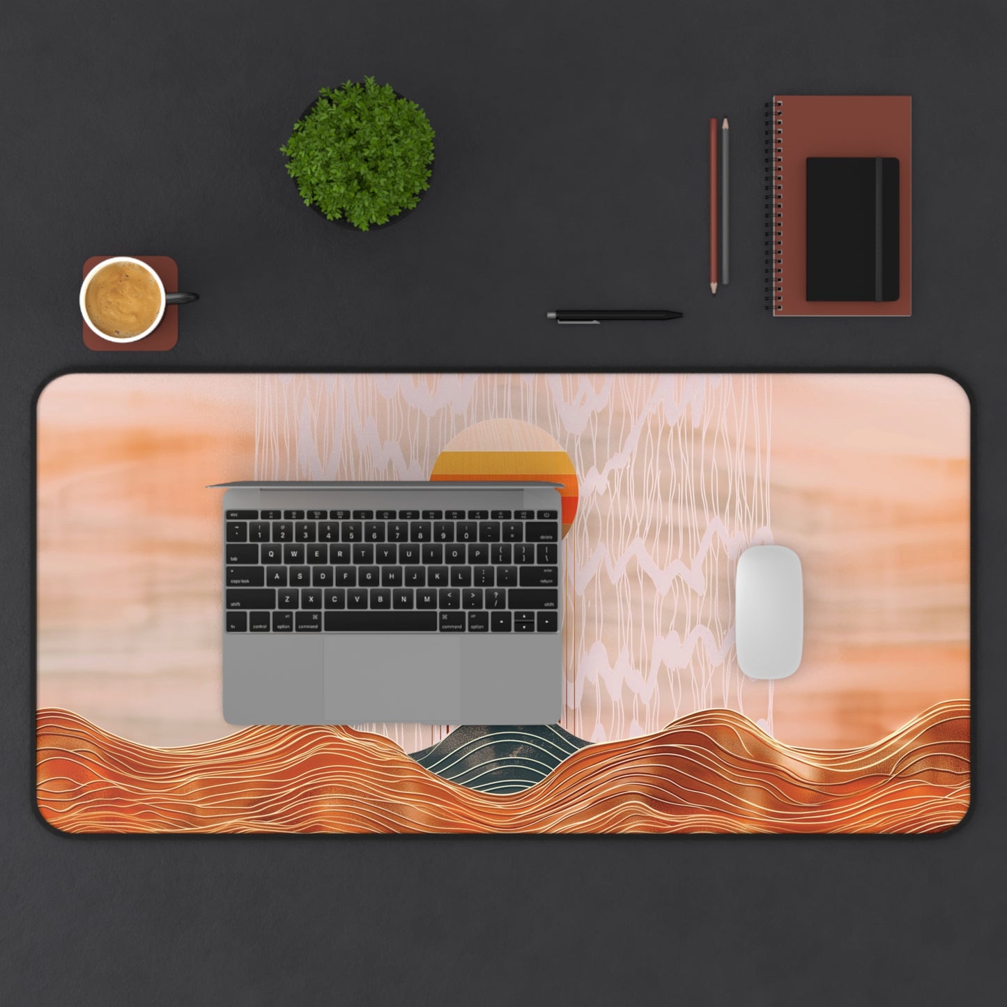 Abstract Sunrise Desk Mat | Gaming Mouse Pad | Neoprene | Anti-Slip | 3 Sizes Available