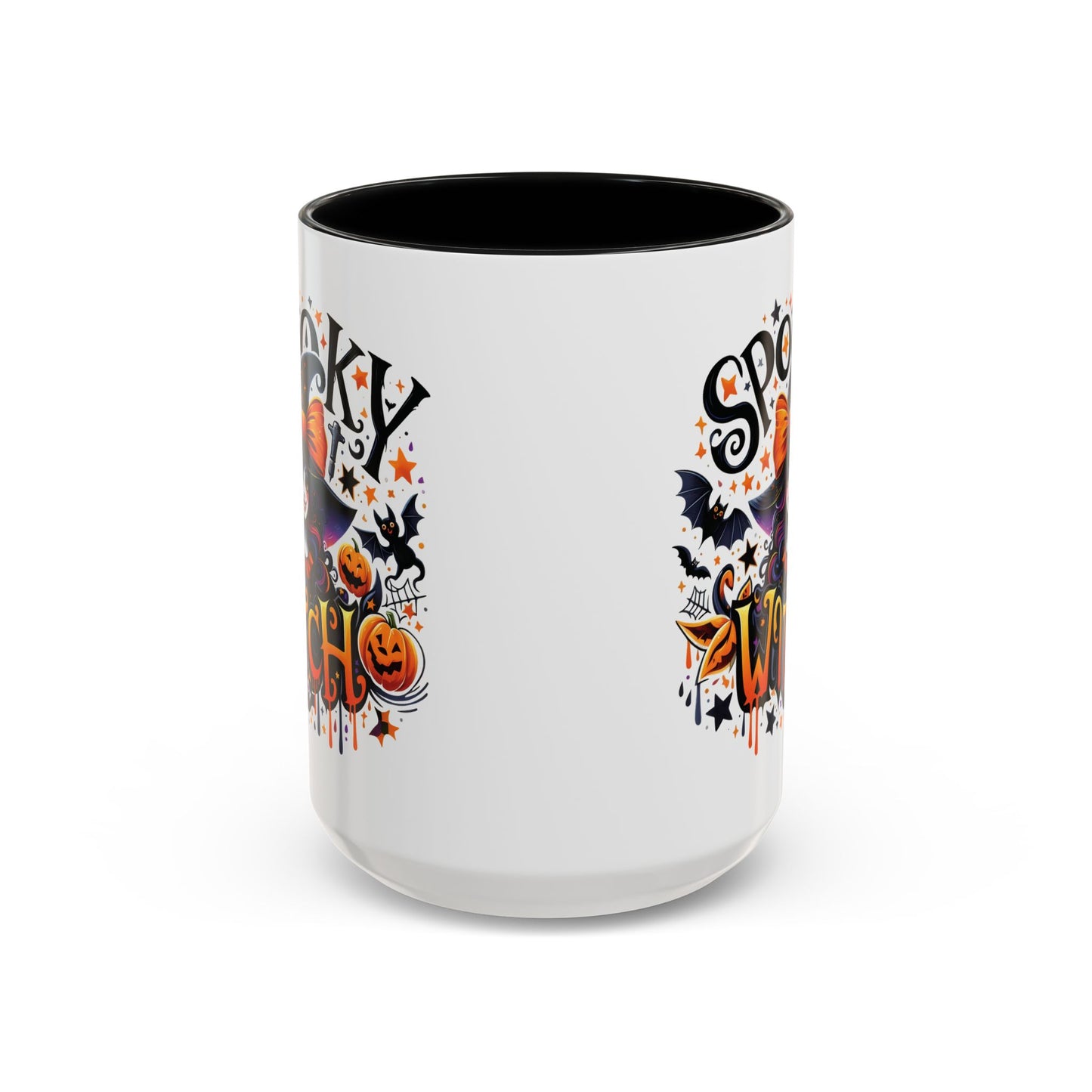 Spooky Witch Halloween Mug | Colorful Witch and Pumpkin Design | 11oz and 15oz Ceramic Coffee Cup