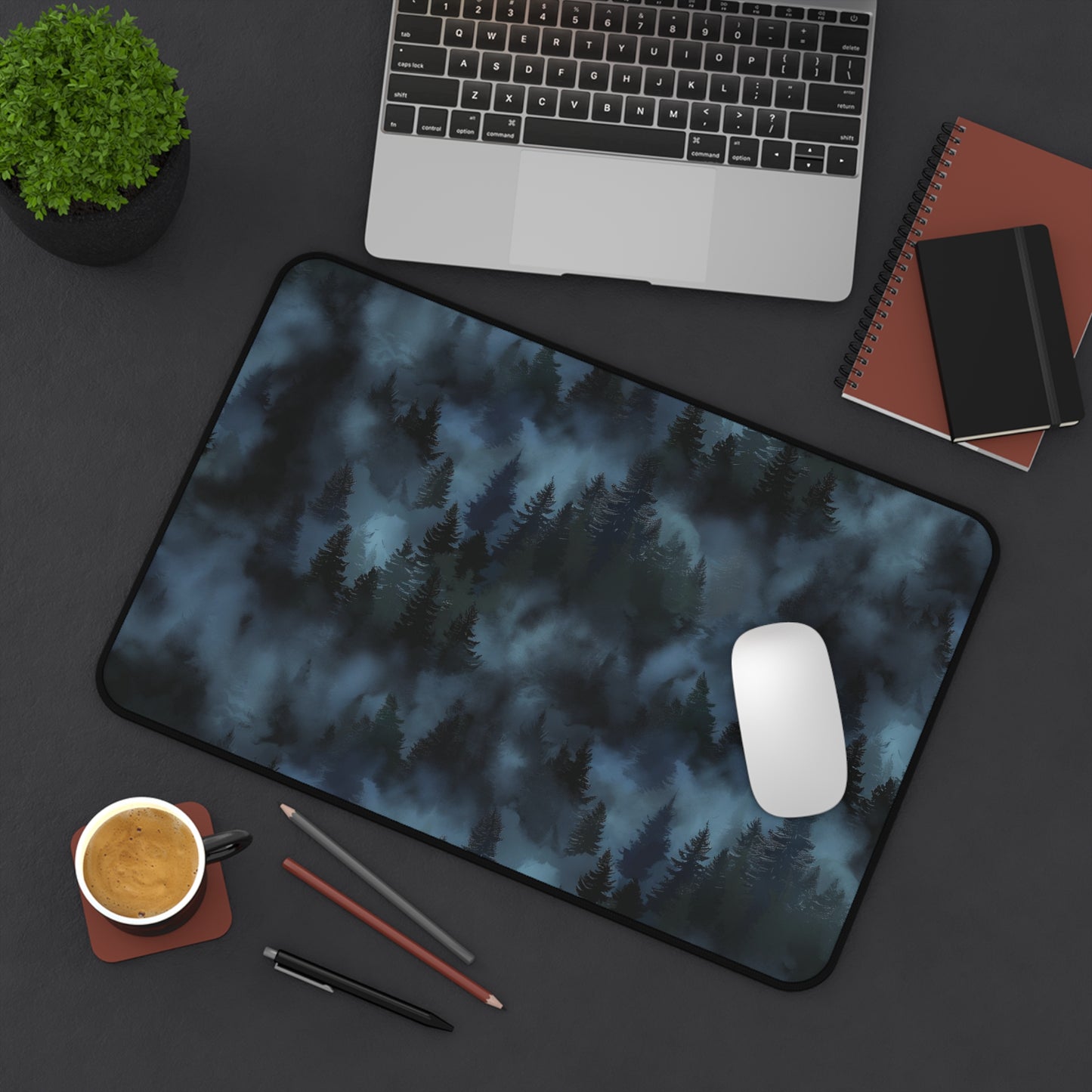 Mystical Forest Desk Mat | Neoprene Mouse Pad | Nature-Inspired Office Desk Mat | Anti-Slip | 3 Sizes Available