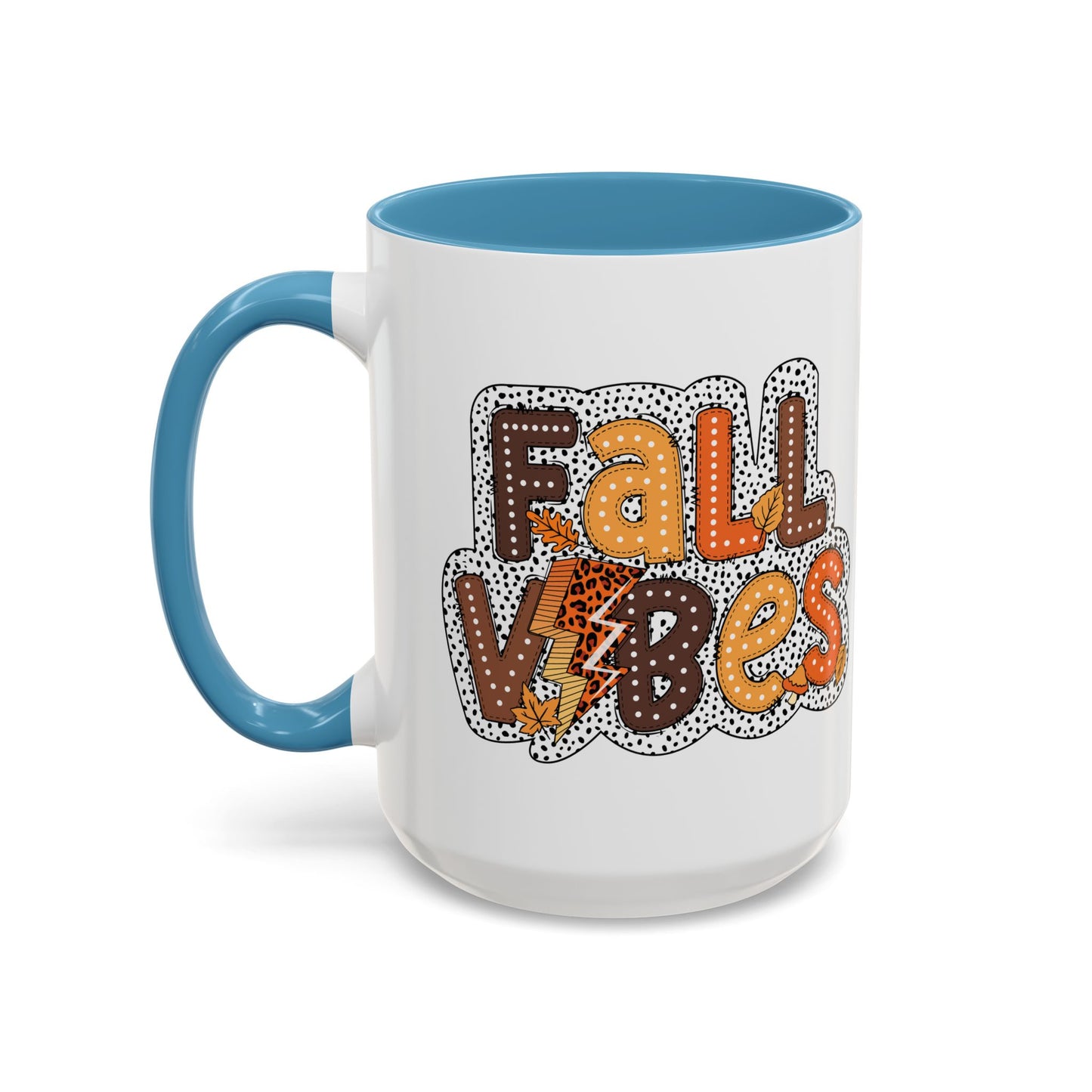 Fall Vibes Autumn Mug | 11oz and 15oz Ceramic Coffee Cup | Cozy and Colorful Fall Design