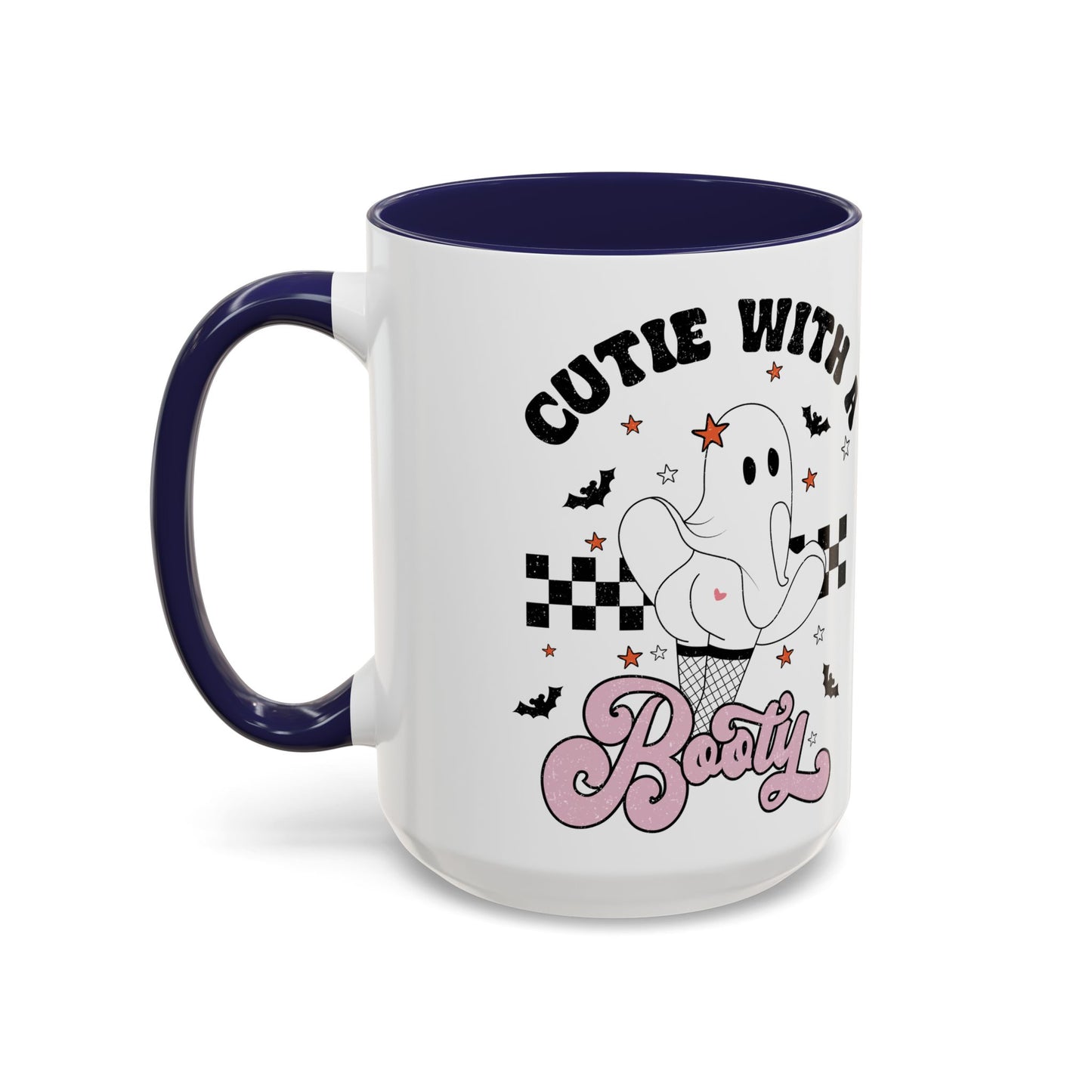 Cutie with a Booty Halloween Ghost Mug | 11oz and 15oz Ceramic Coffee Cup | Funny Halloween Design