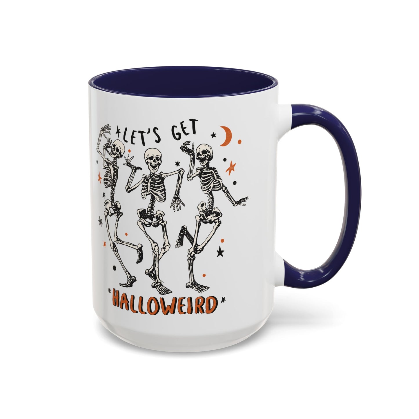 Lets Get Halloweird Halloween Mug | Dancing Skeleton Design | Funny Spooky Coffee Mug | Fall Drinkware | Unique Halloween Gift