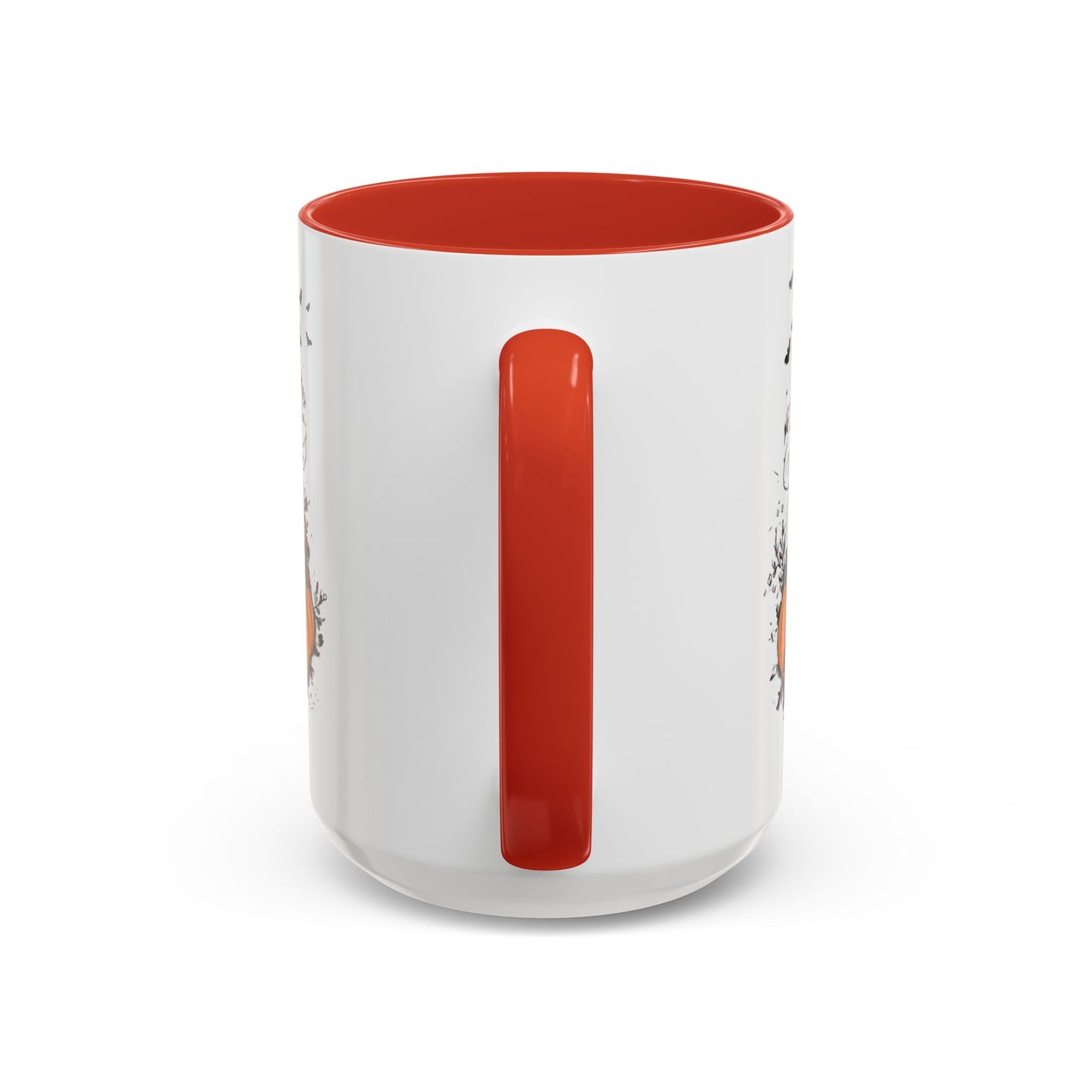 Halloween Ghost Mug - Cute Pumpkin Coffee Cup - White Ceramic Mug with Red Accent - Spooky Fall Gift - 11oz & 15oz - BPA Free