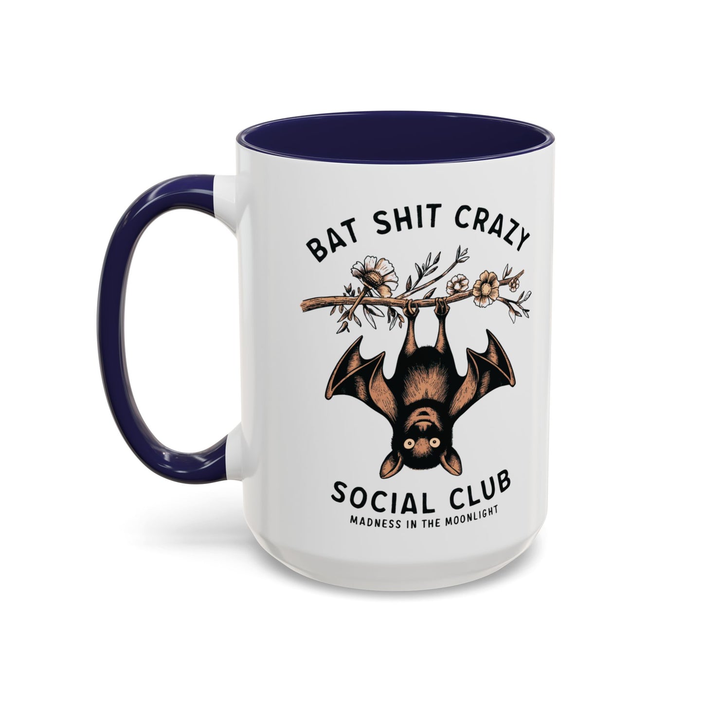 Bat Crazy Social Club Mug | Quirky Bat Design | Halloween Coffee Mug | Funny Halloween Drinkware