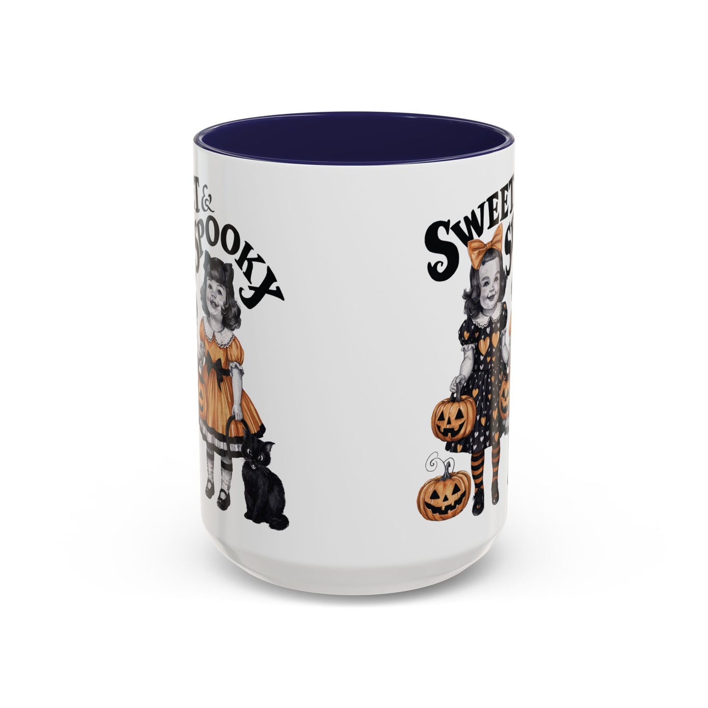 Sweet & Spooky Halloween Mug | Vintage Doll and Pumpkin Design | Cute Halloween Coffee Mug | Fall Drinkware | Trick or Treat Gift