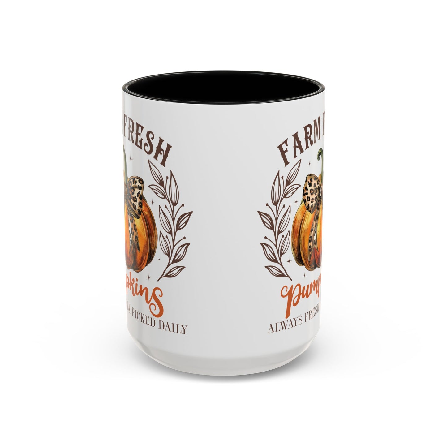 Farm Fresh Pumpkins Fall Mug | 11oz and 15oz Ceramic Coffee Cup | Rustic Autumn Pumpkin Design