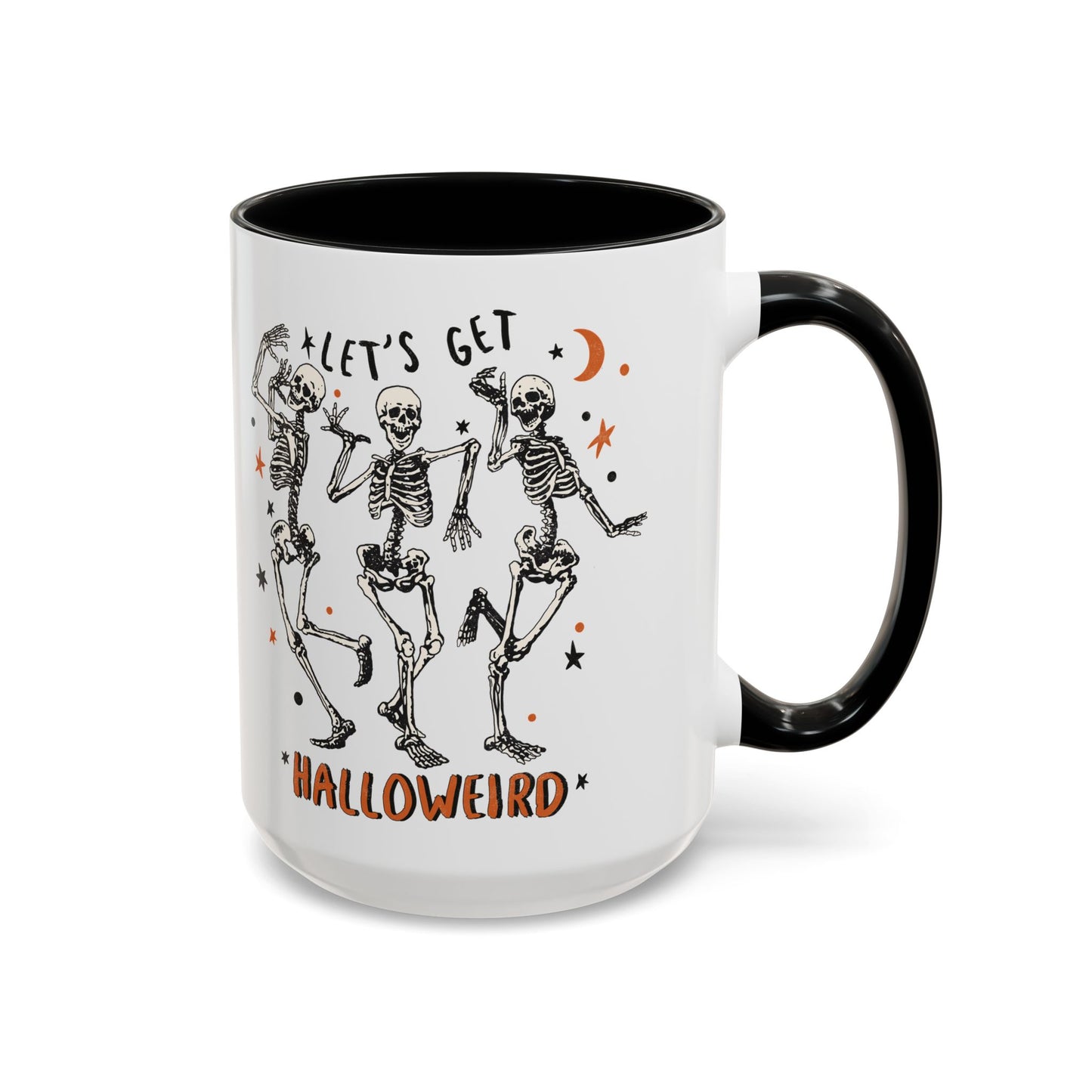 Lets Get Halloweird Halloween Mug | Dancing Skeleton Design | Funny Spooky Coffee Mug | Fall Drinkware | Unique Halloween Gift