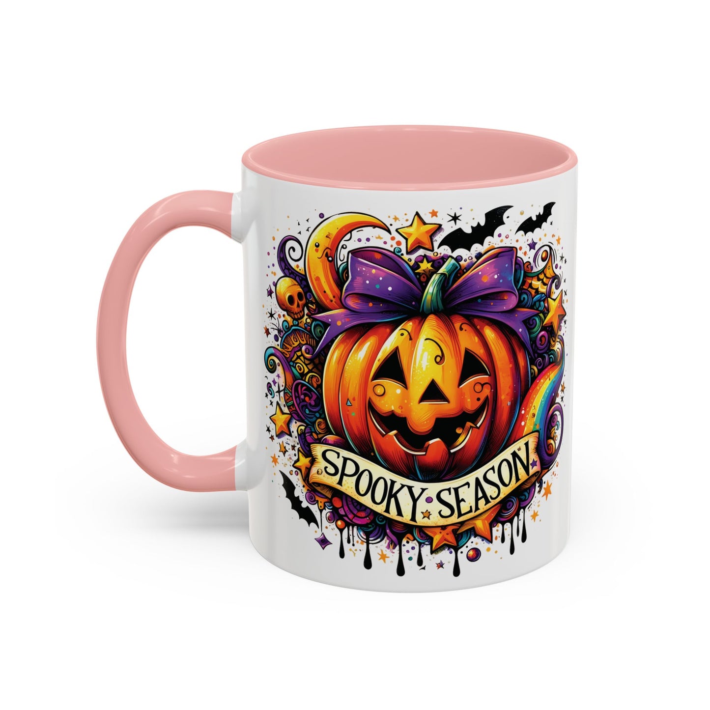 Spooky Season Halloween Mug | Colorful Pumpkin Design | 11oz and 15oz Ceramic Coffee Cup