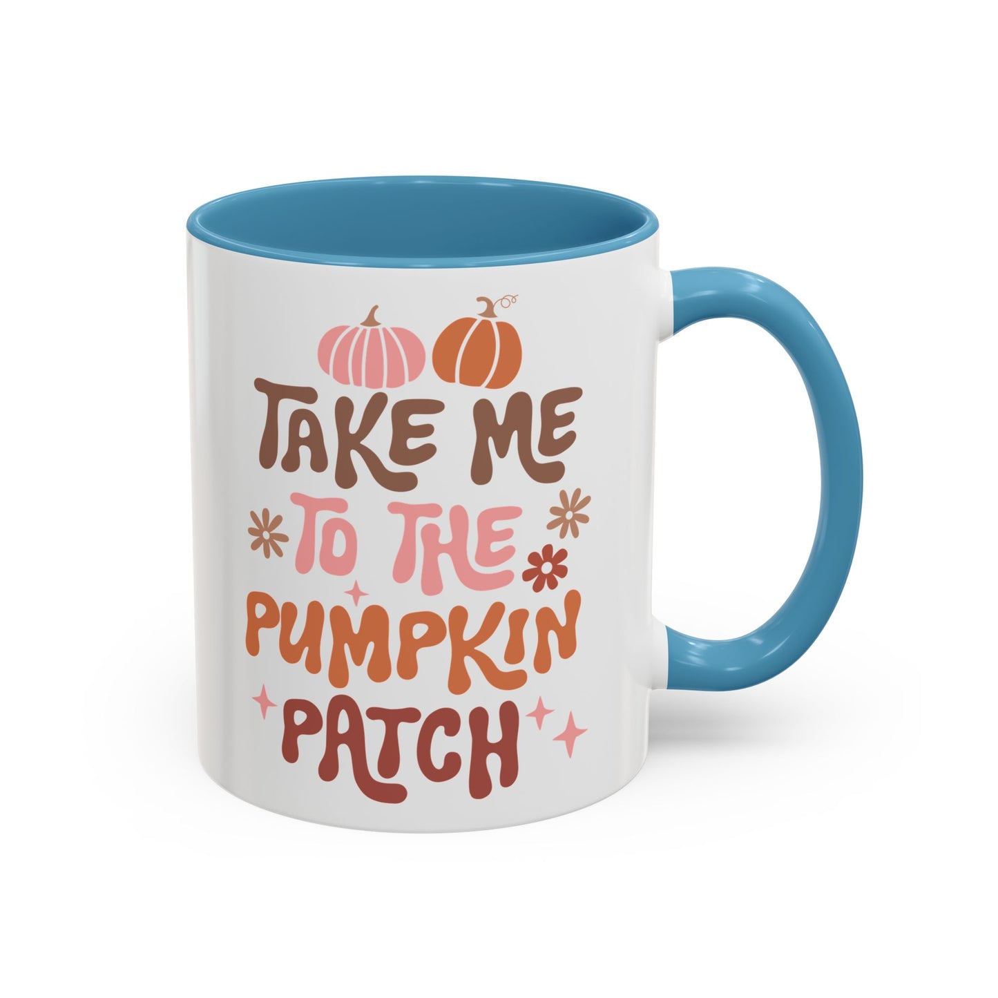 Take Me to the Pumpkin Patch Fall Mug | 11oz and 15oz Ceramic Coffee Cup | Retro Autumn Design