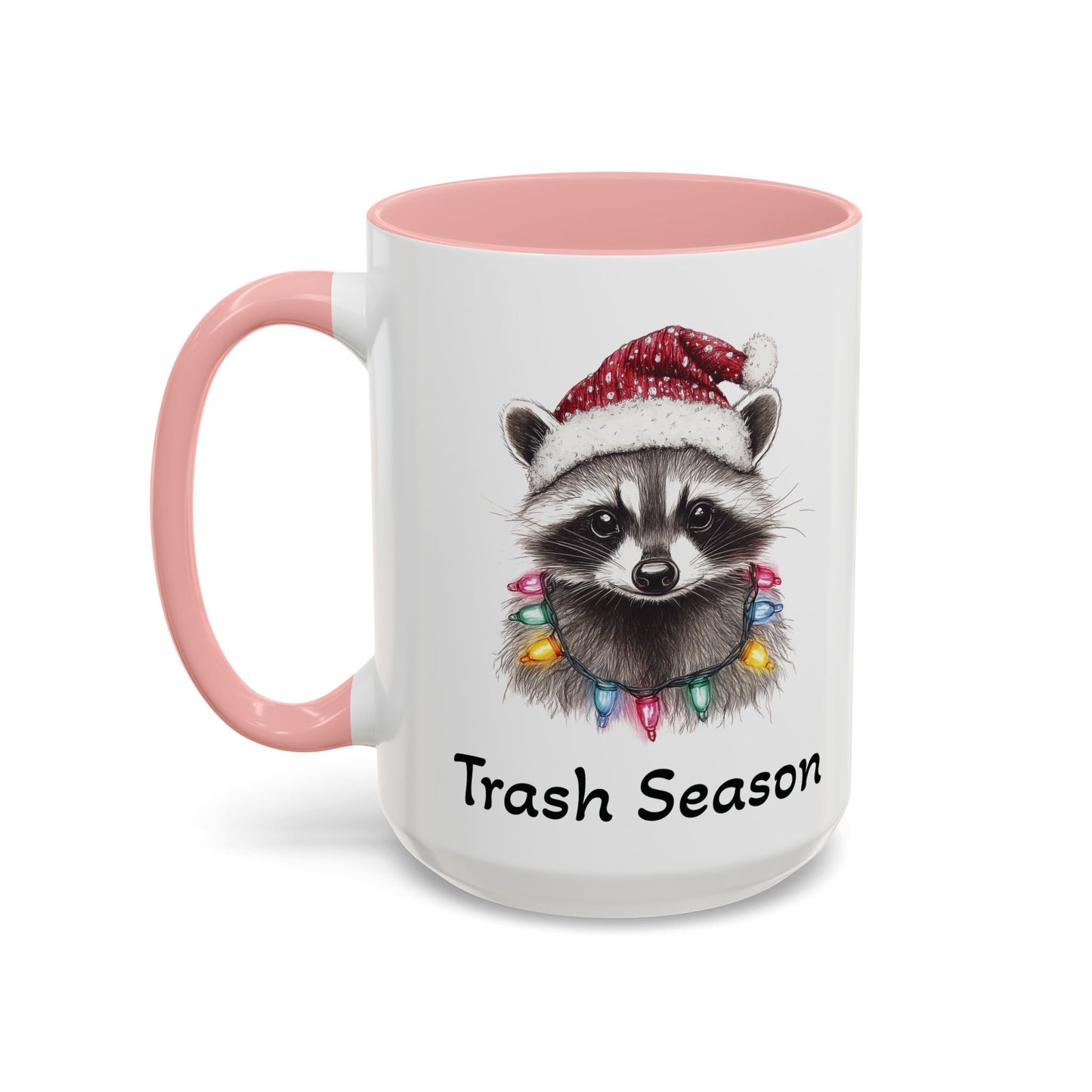 Trash Season Cute Racoon Ceramic Mug - Funny Christmas Raccoon Design - Perfect for Holiday Humor