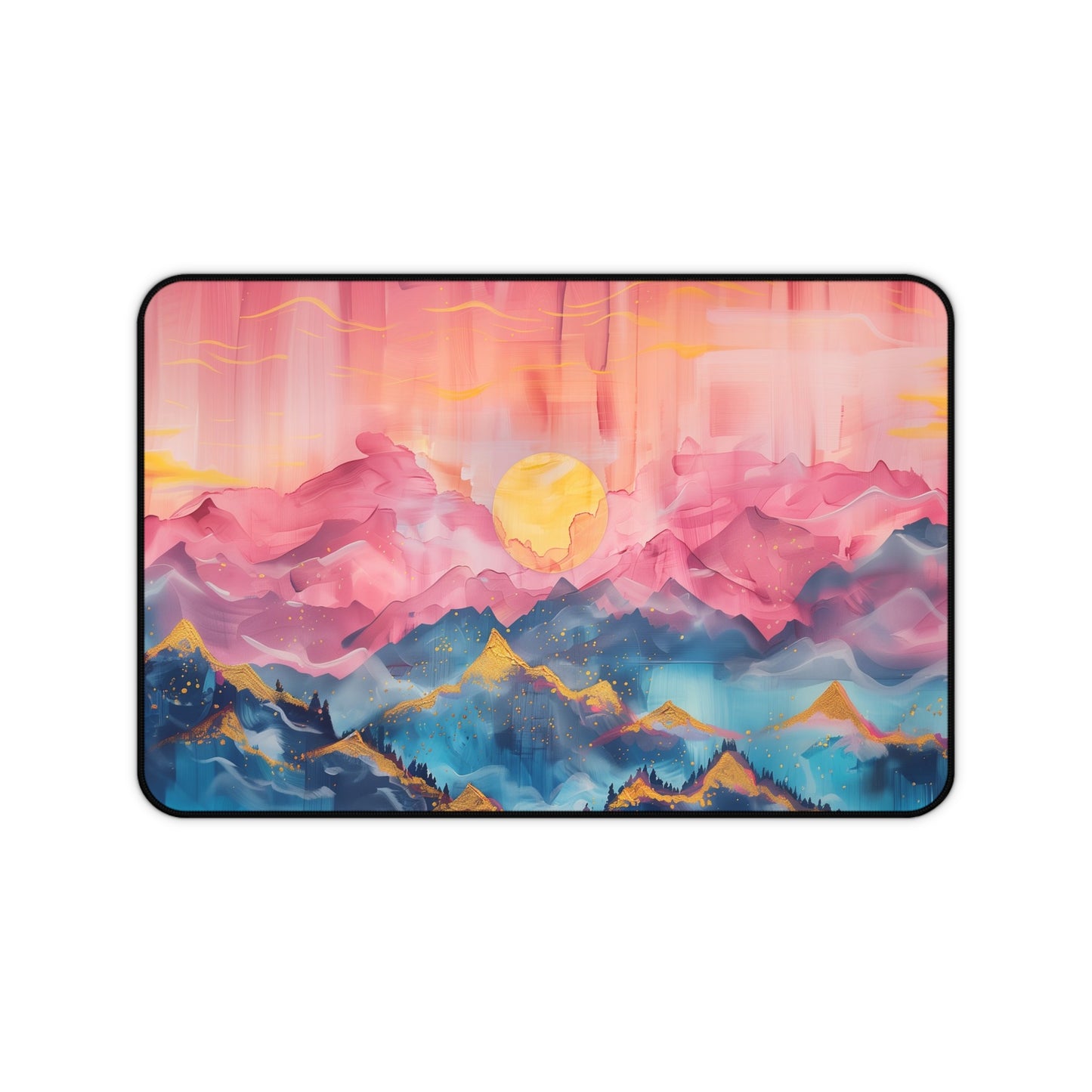 Sunset Mountains Computer Desk Mat | Scenic Mouse Pad | Anti-Slip Neoprene Desk Mat for Home Office | 3 Sizes Available