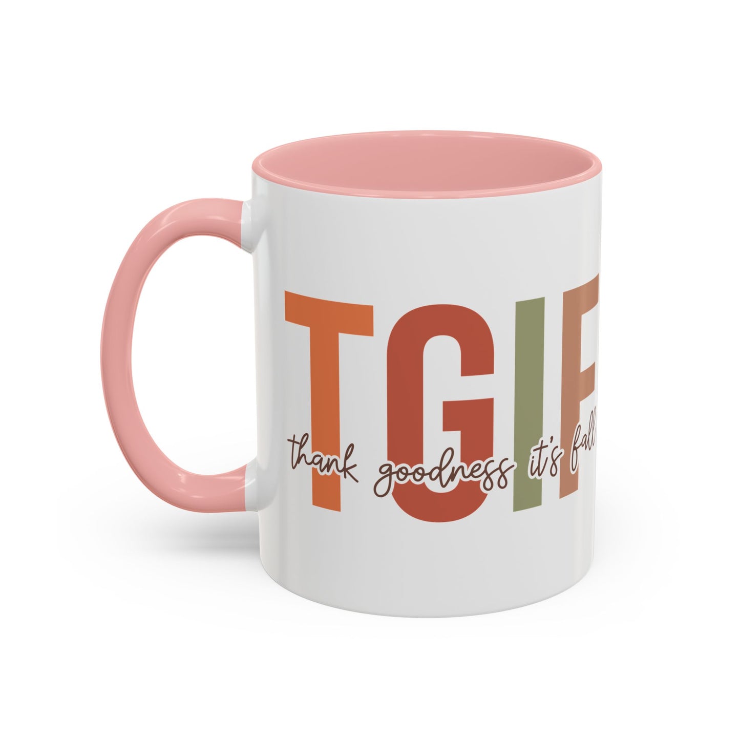 TGIF - Thank Goodness It's Fall Ceramic Mug - 11oz/15oz Autumn Coffee Cup | Cozy Fall Gift | 5 Color Options | Fall-Themed Mug