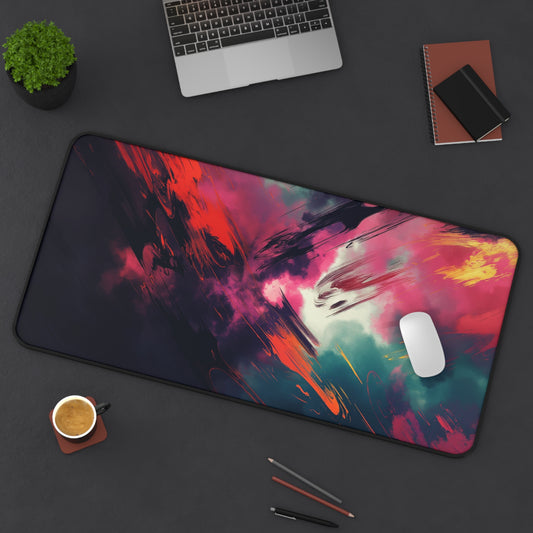 Vivid Abstract Desk Mat | Colorful Neoprene Mouse Pad | Artistic Anti-Slip Office Desk Mat | 3 Sizes Available