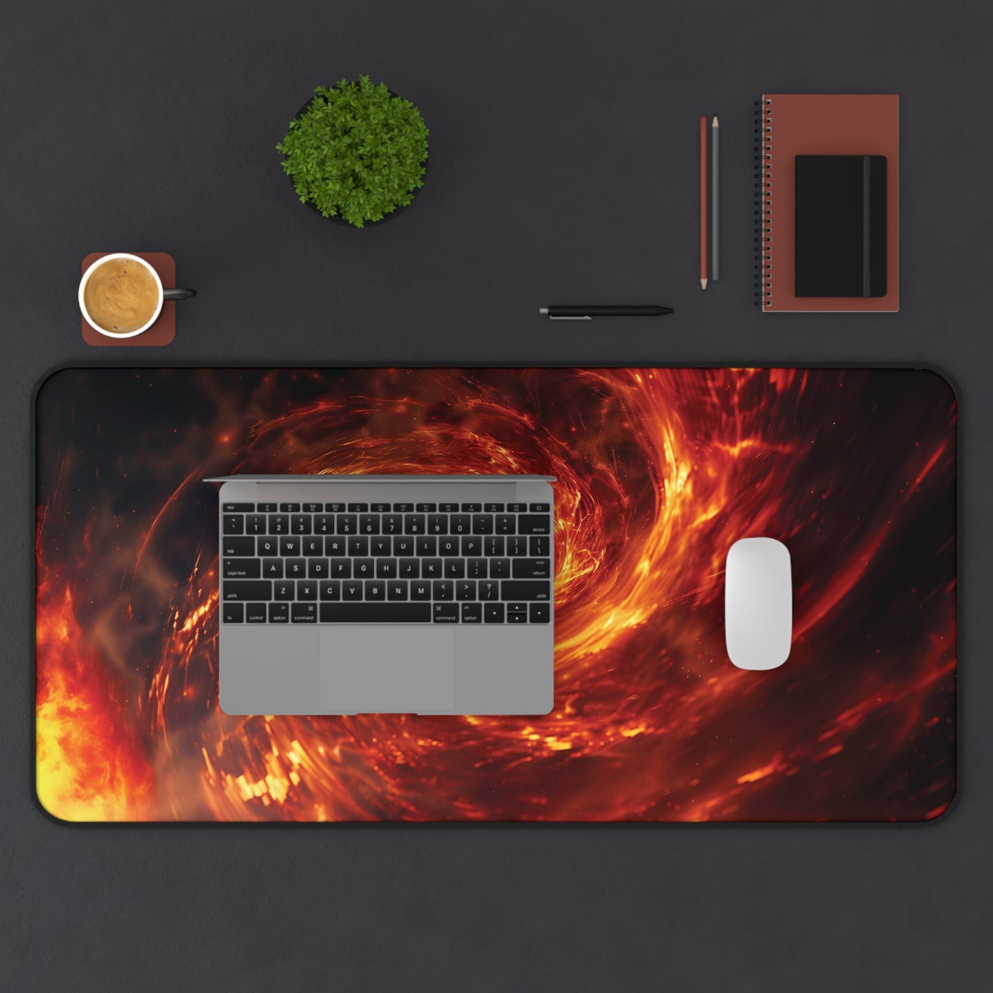 Fiery Vortex Desk Mat | Neoprene | Anti-Slip | 3 Sizes