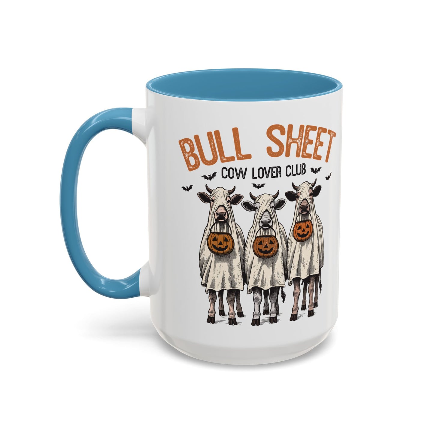 Bull Sheet Cow Lover Club Mug | Halloween Cow Design | Funny Ghost Cows Coffee Cup