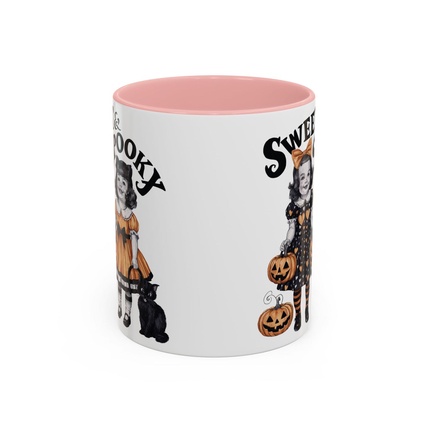 Sweet & Spooky Halloween Mug | Vintage Doll and Pumpkin Design | Cute Halloween Coffee Mug | Fall Drinkware | Trick or Treat Gift