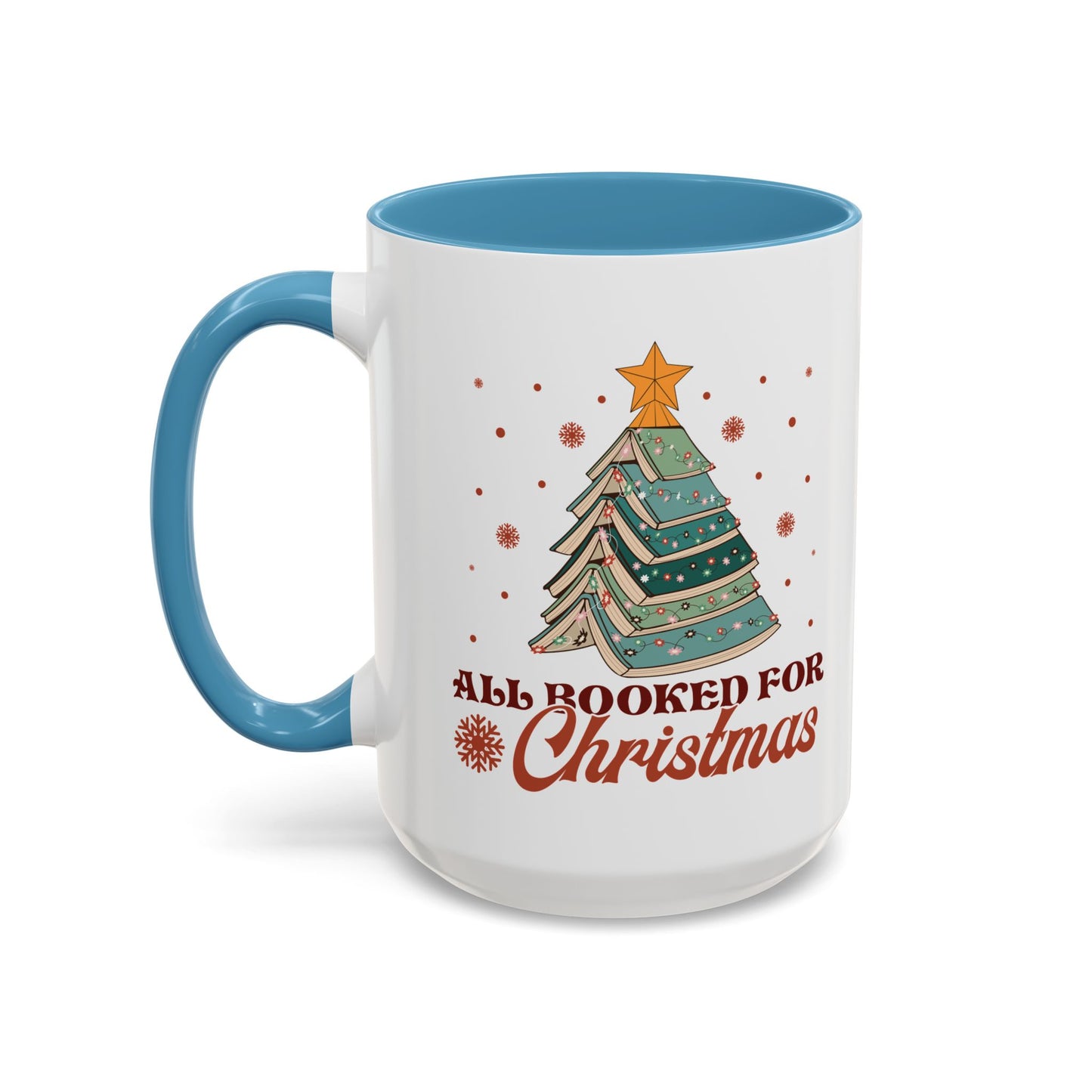 All Booked for Christmas Mug - Festive Book Lovers Christmas Tree Design - Perfect for Readers