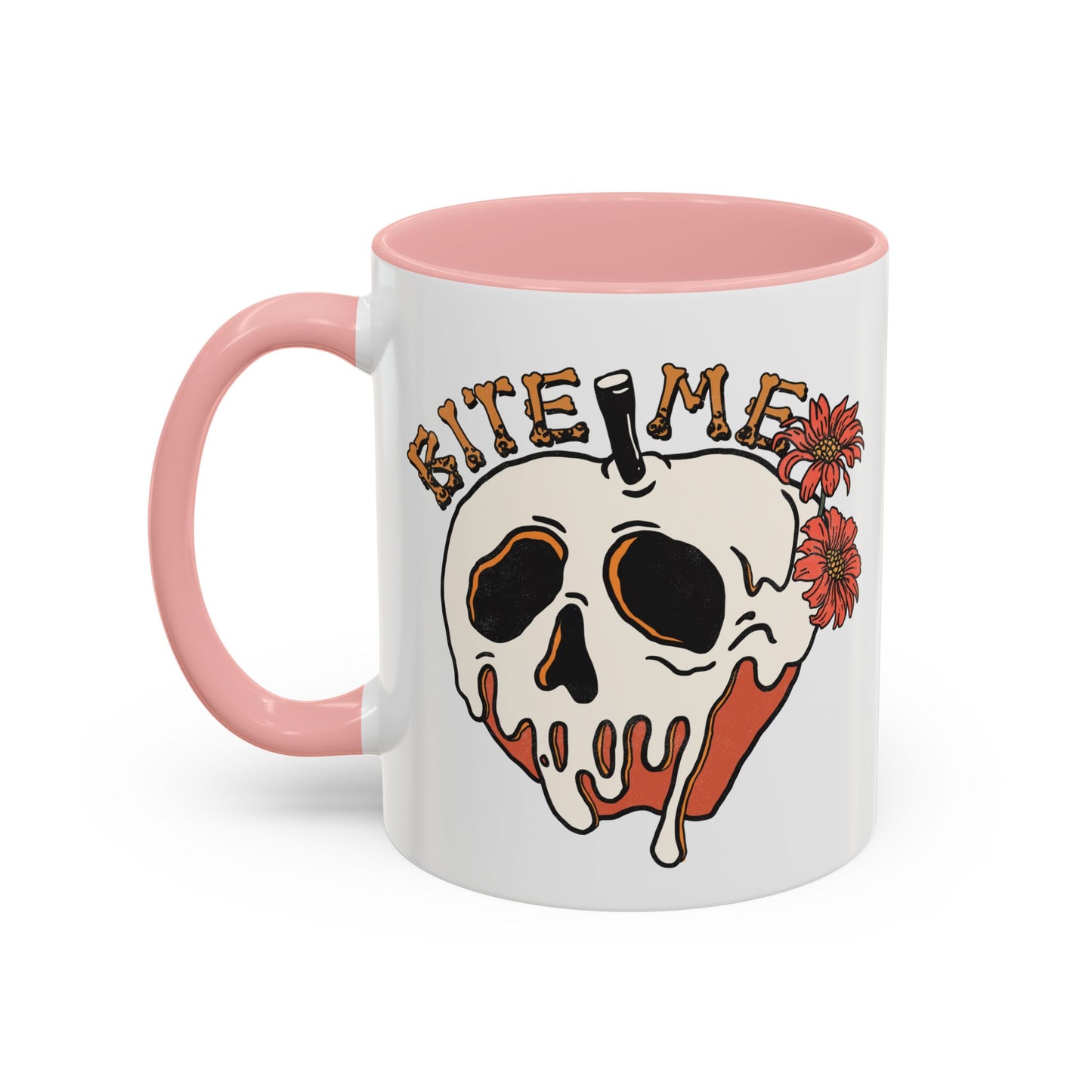 Bite Me Halloween Mug | Poison Apple Skull Design | Spooky Coffee Mug | Fall Drinkware | Gothic Gift Idea