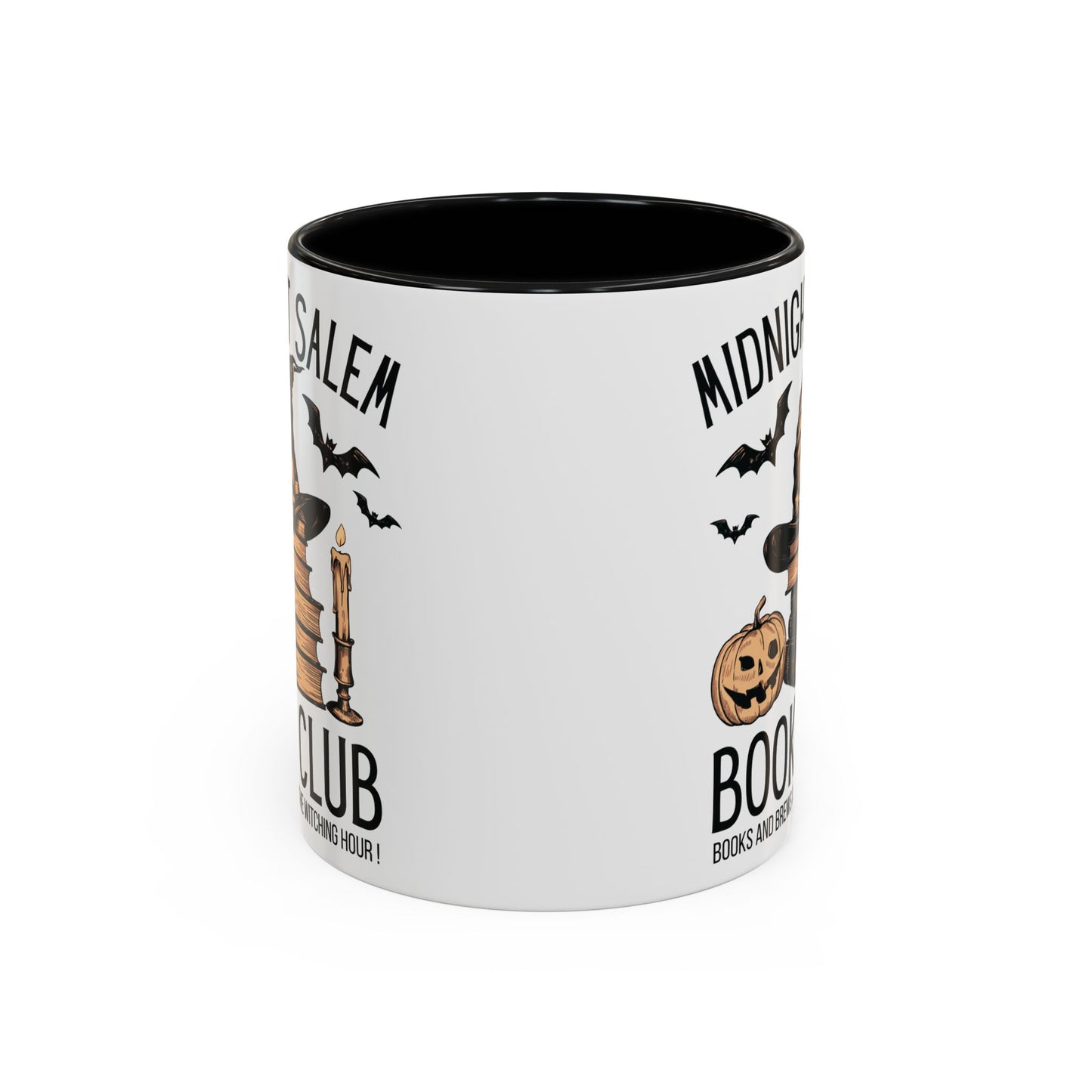 Midnight Salem Book Club Mug | Witchy Skull and Book Design | Halloween Coffee Mug | Spooky Fall Drinkware