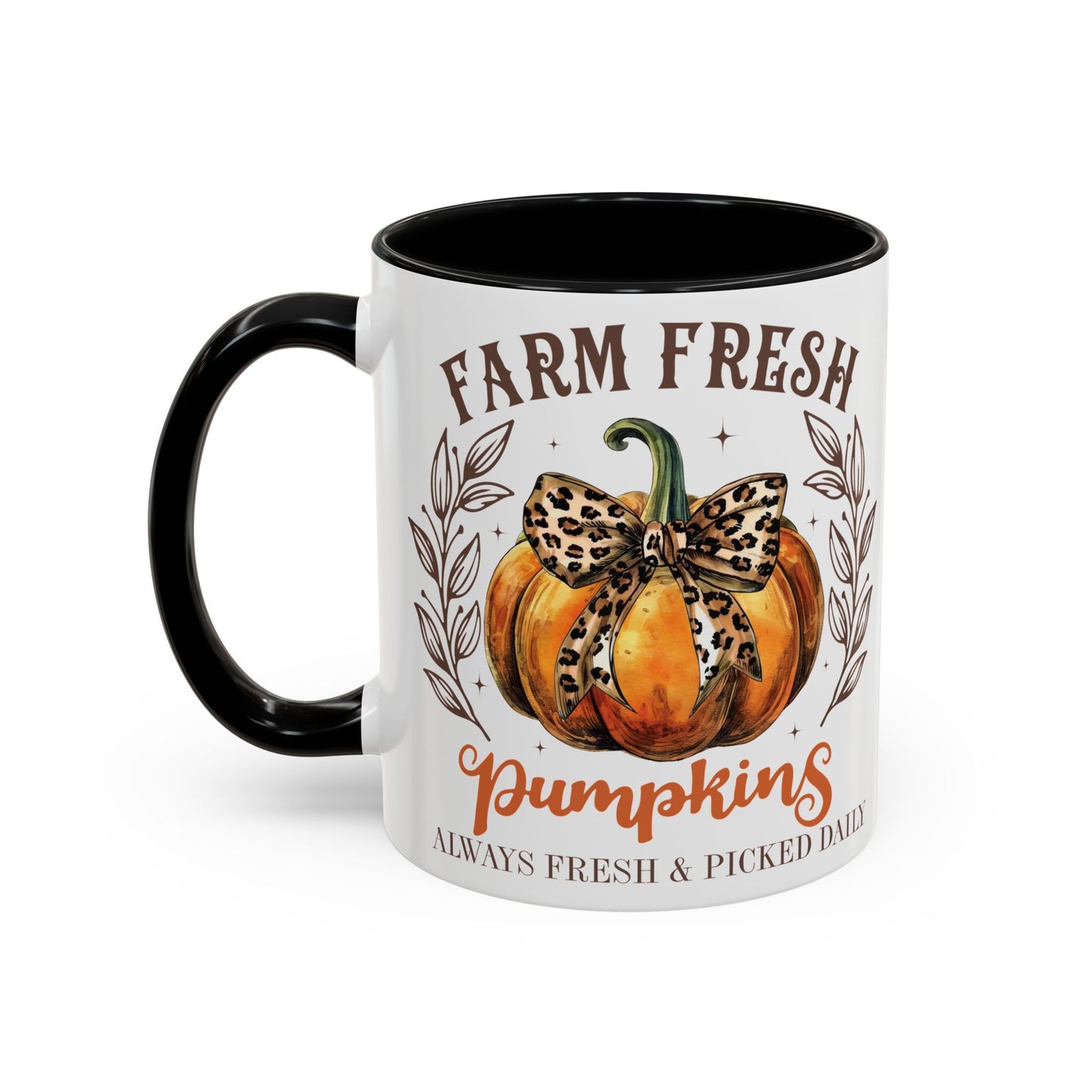 Farm Fresh Pumpkins Fall Mug | 11oz and 15oz Ceramic Coffee Cup | Rustic Autumn Pumpkin Design