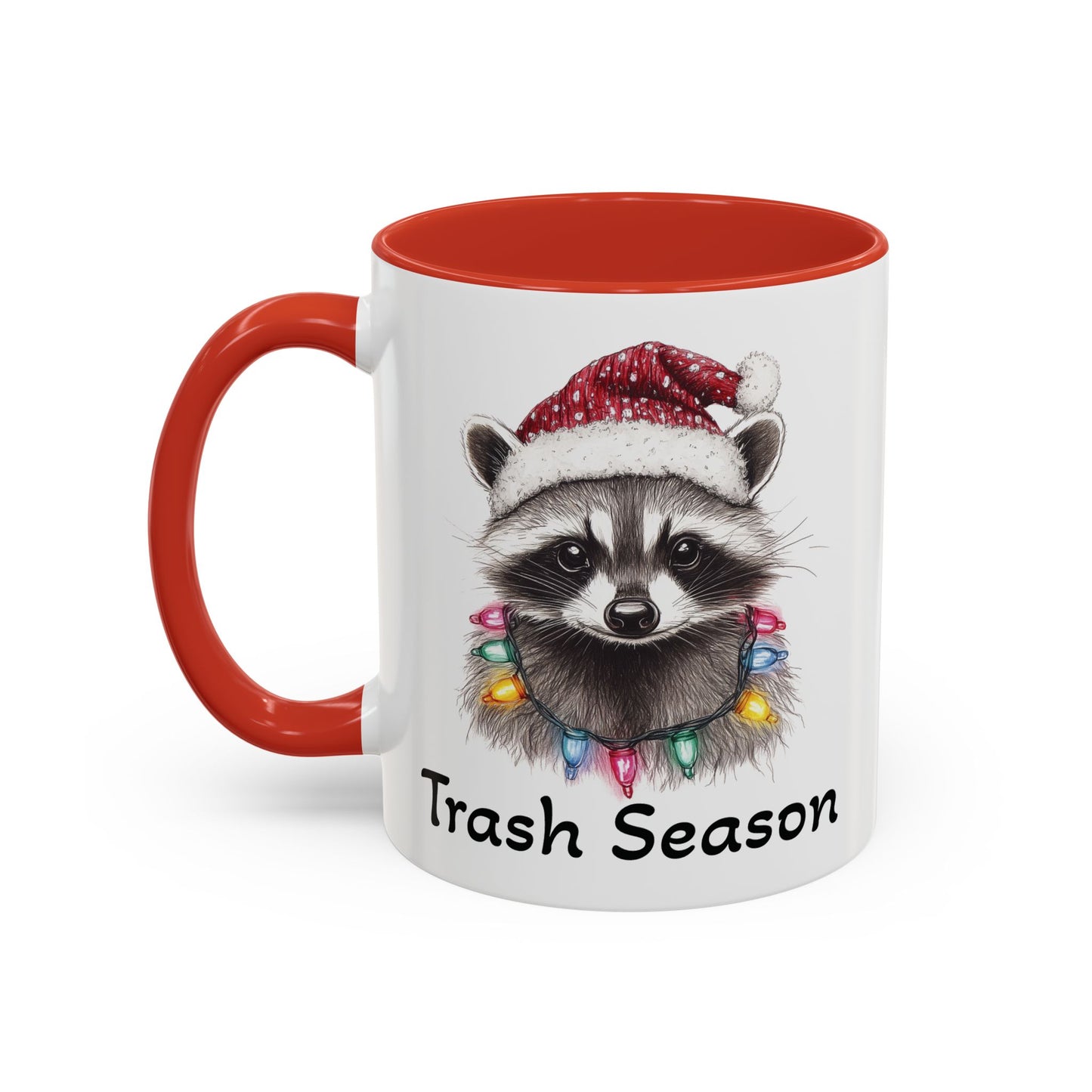 Trash Season Cute Racoon Ceramic Mug - Funny Christmas Raccoon Design - Perfect for Holiday Humor