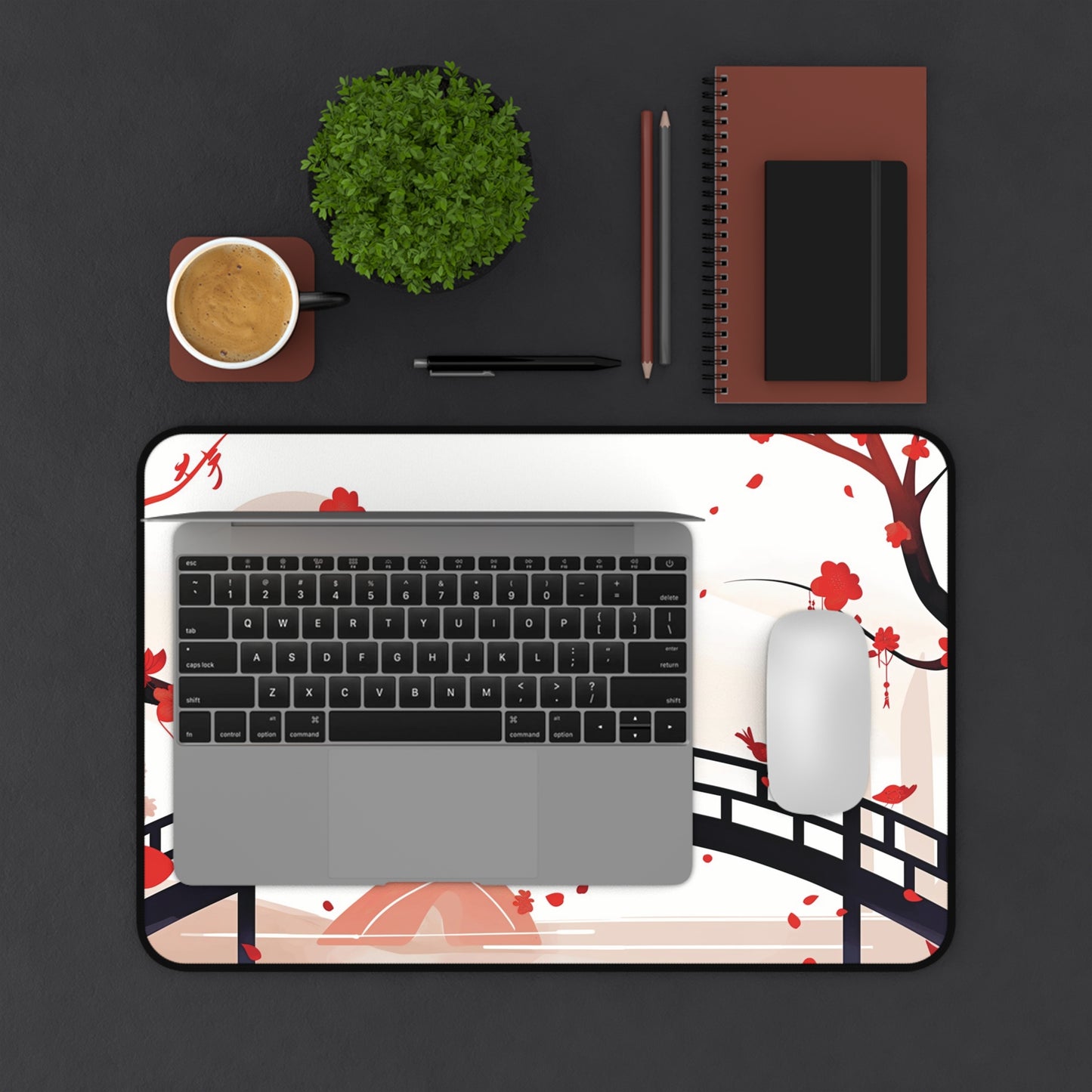 Japanese Bridge Desk Mat | Gaming Mouse Pad | Neoprene | Anti-Slip | 3 Sizes Available