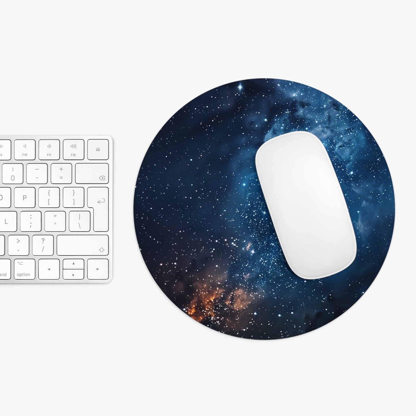 Deep Space Galaxy Design Personalized Mouse Pad - Custom Round or Rectangle Neoprene Mousepad with Non-Slip Rubber Bottom