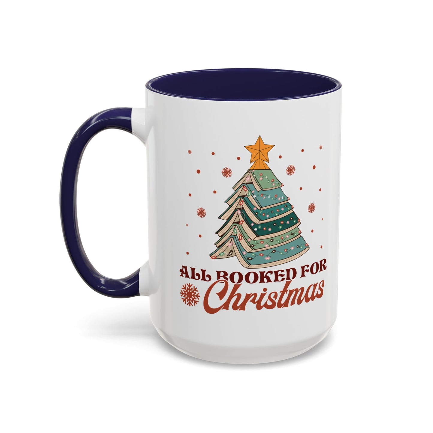 All Booked for Christmas Mug - Festive Book Lovers Christmas Tree Design - Perfect for Readers