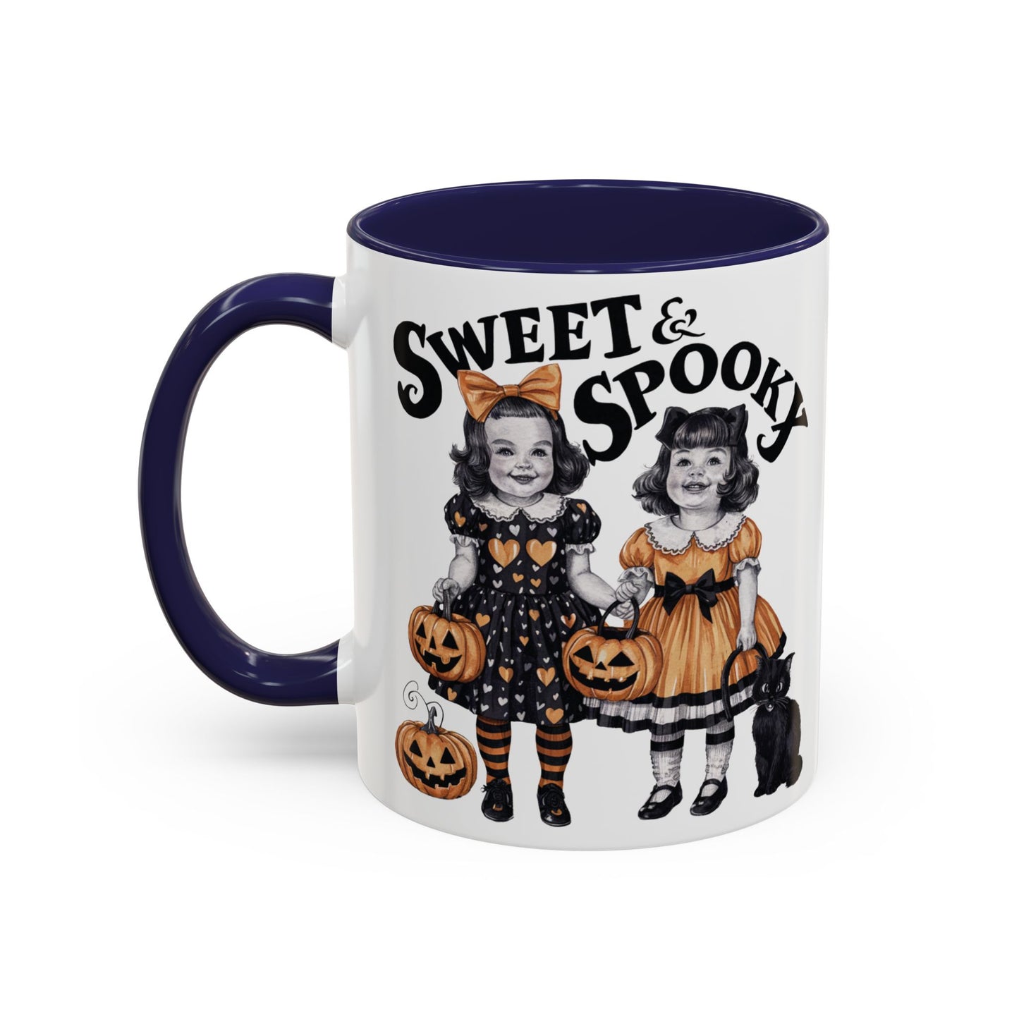 Sweet & Spooky Halloween Mug | Vintage Doll and Pumpkin Design | Cute Halloween Coffee Mug | Fall Drinkware | Trick or Treat Gift