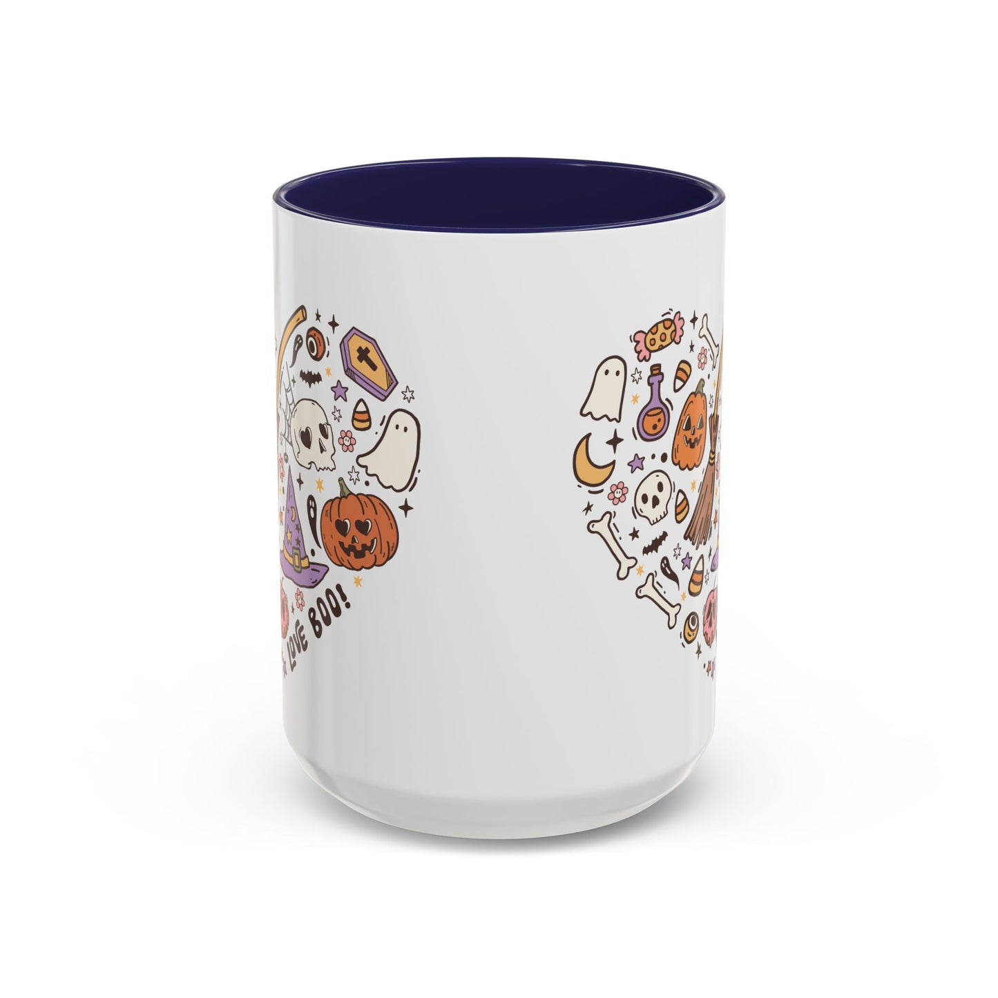 Love Boo! Halloween Mug | 11oz and 15oz Ceramic Coffee Cup | Spooky Heart Design