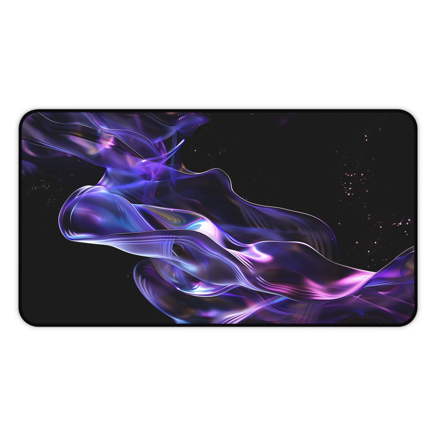 Cosmic Wave Computer Desk Mat | Abstract Neon Mouse Pad | Anti-Slip Neoprene Desk Mat for Home Office | 3 Sizes Available