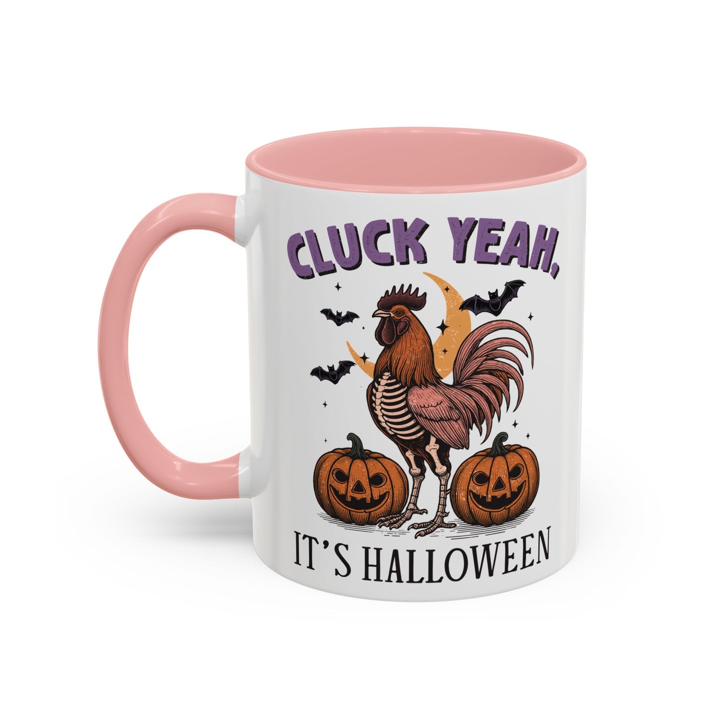 Cluck Yeah, It's Halloween Mug | Funny Rooster Halloween Coffee Cup | Spooky Chicken Design