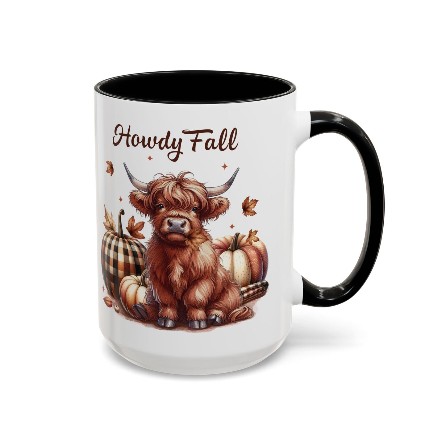 Howdy Fall Mug - Autumn Highland Cow Coffee Mug - White Ceramic Cup with Fall Design - Perfect Seasonal Fall Gift