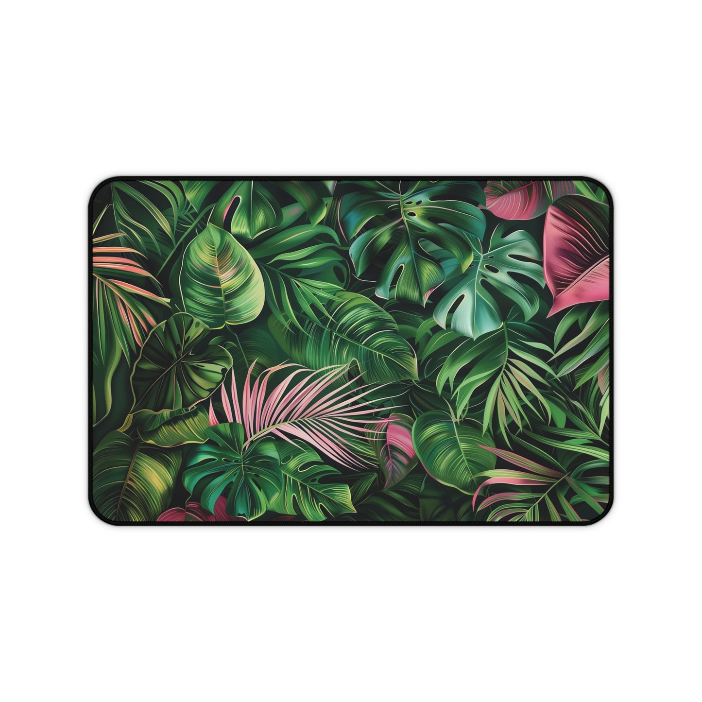 Tropical Paradise Desk Mat | Neoprene Mouse Pad | Jungle Leaves Design | Anti-Slip | 3 Sizes Available